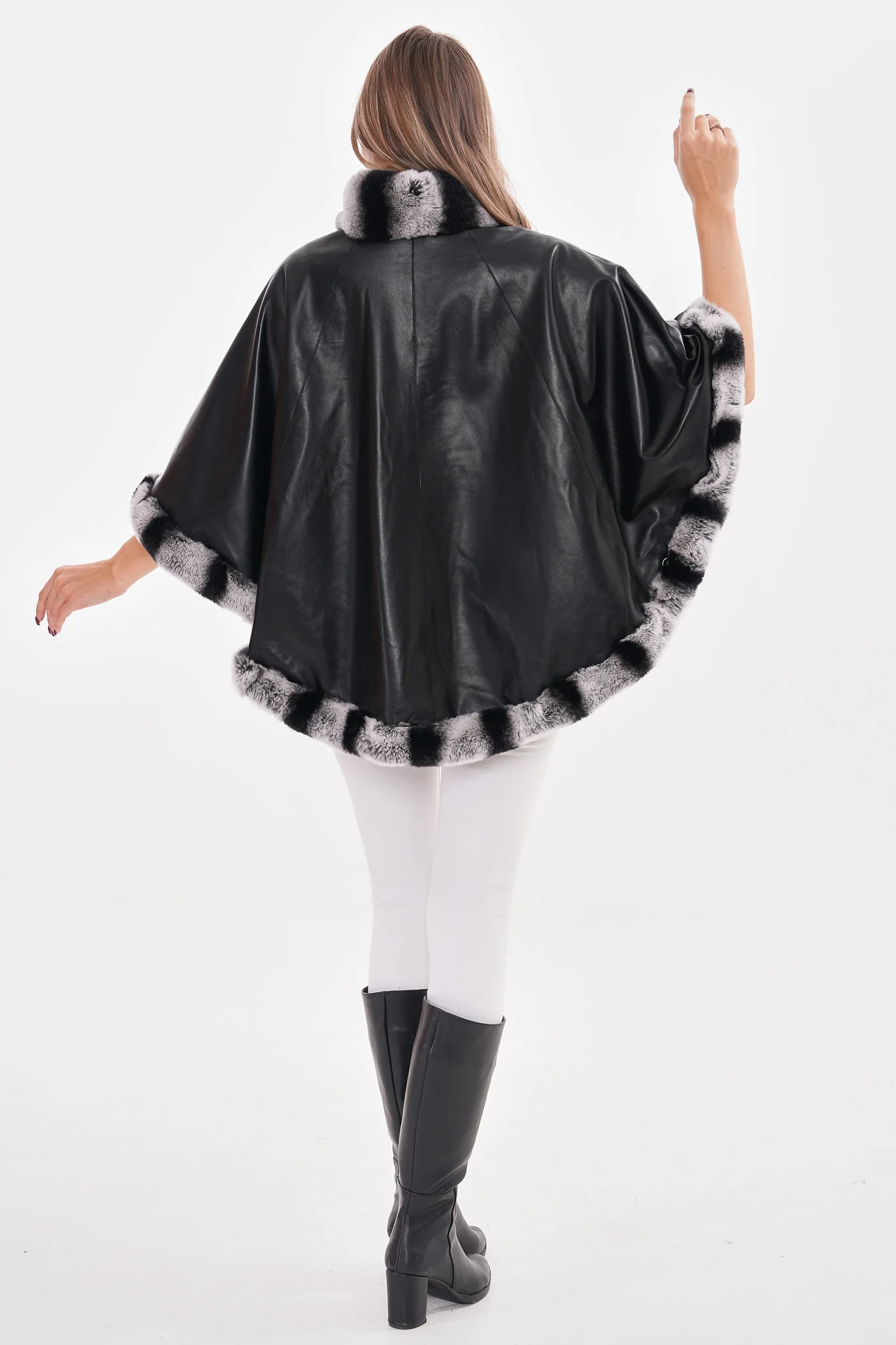 The Glacier Black Reversible Leather Women Jacket - Image 9
