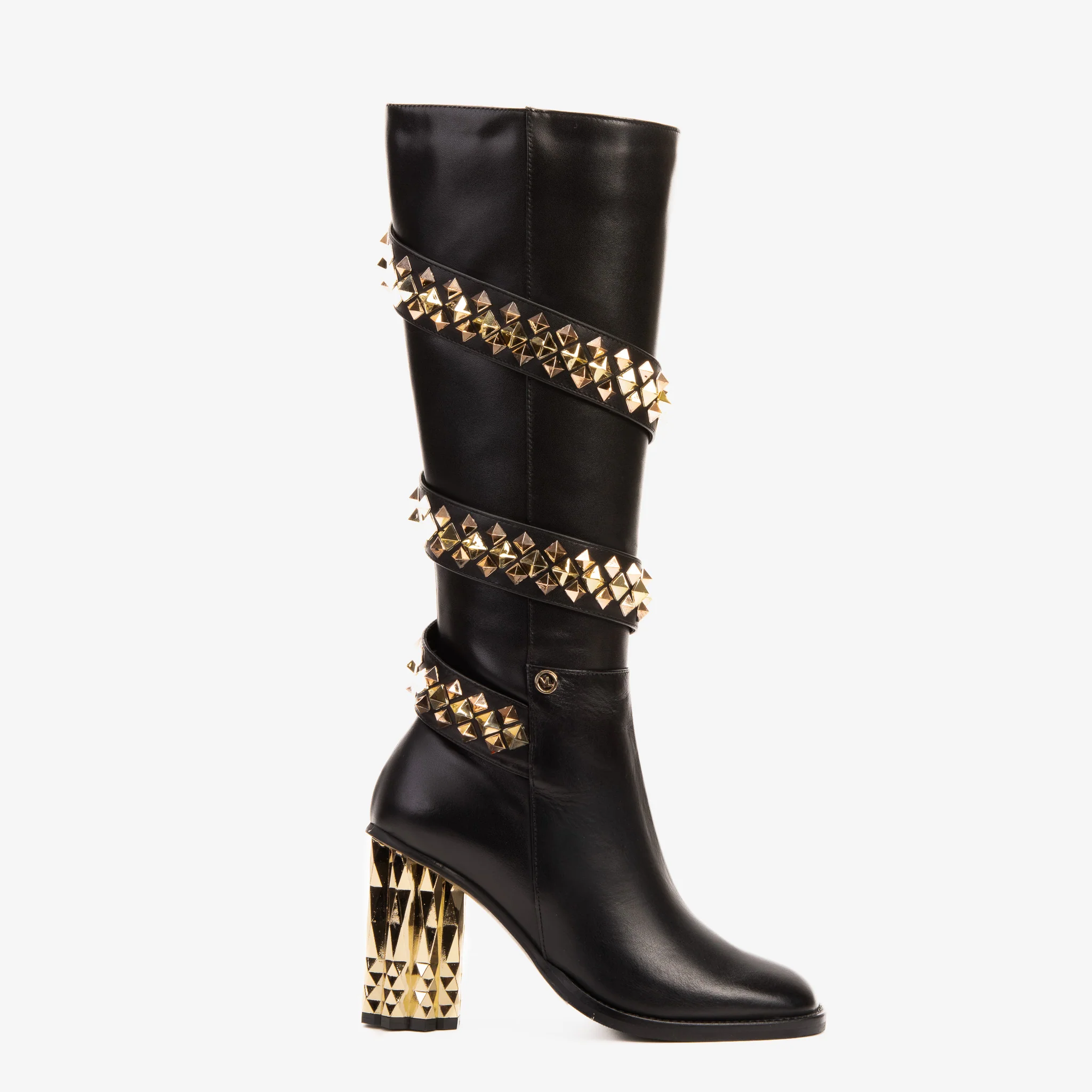 The Gladiator Black Leather Knee High Women Boot - Image 2