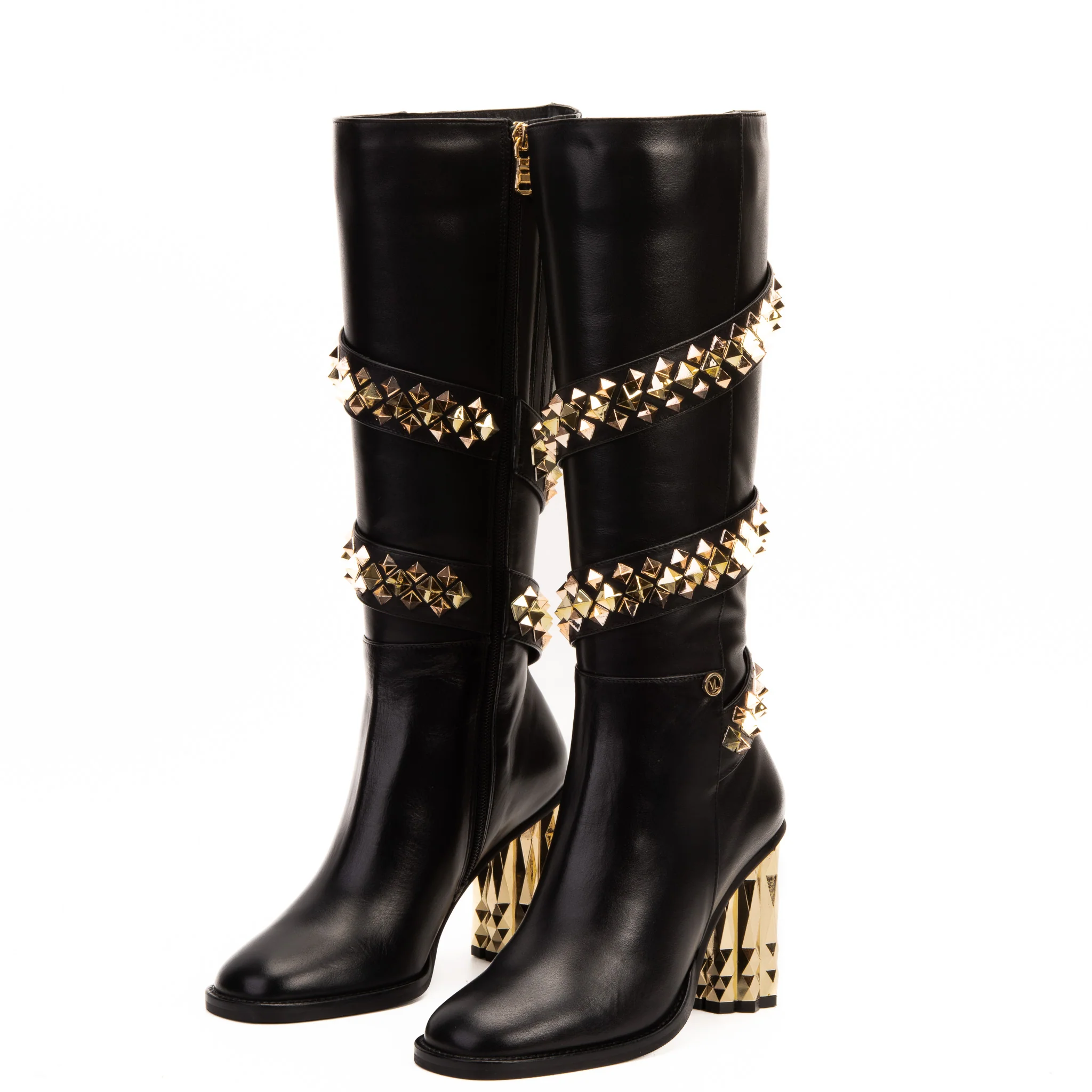 The Gladiator Black Leather Knee High Women Boot - Image 3