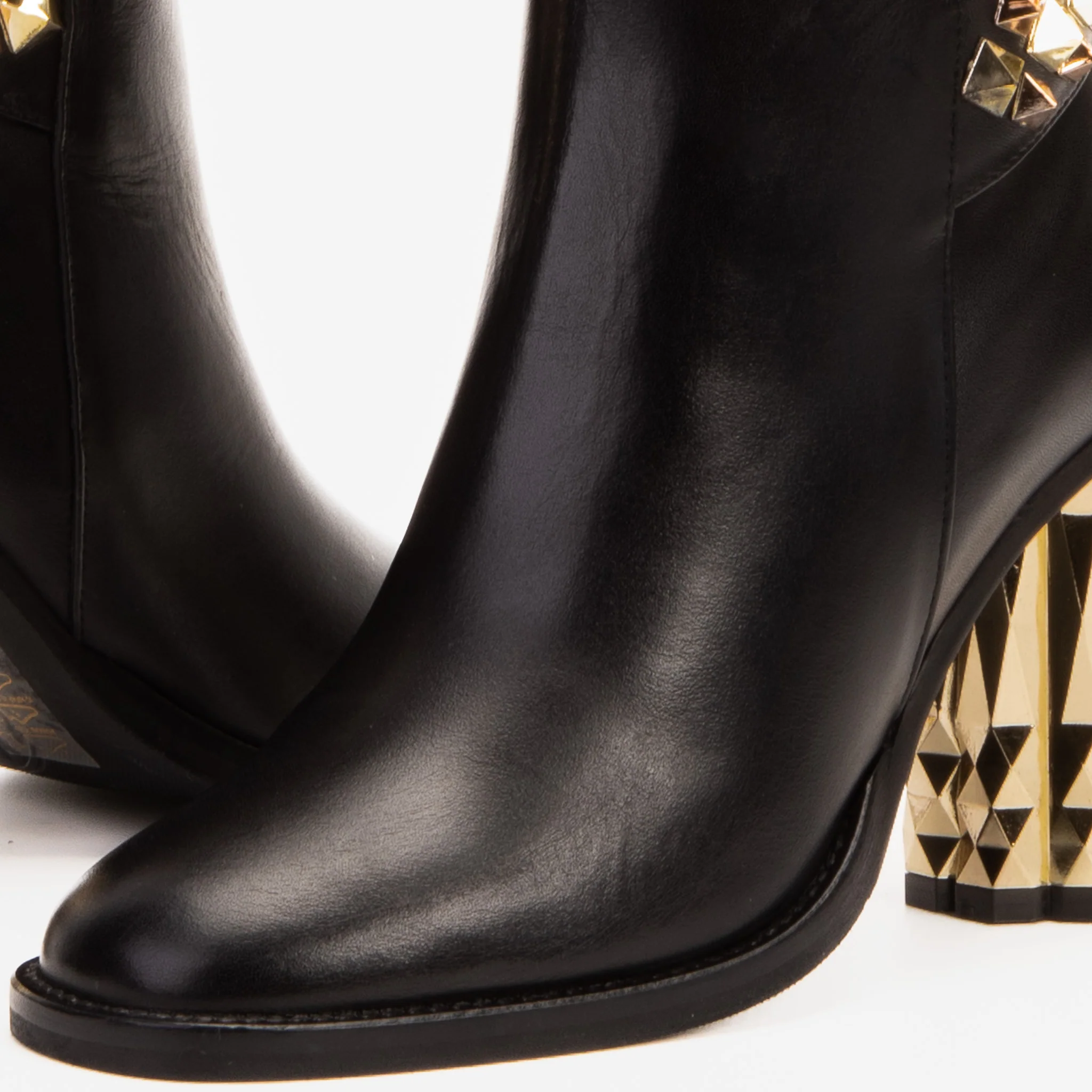 The Gladiator Black Leather Knee High Women Boot - Image 4