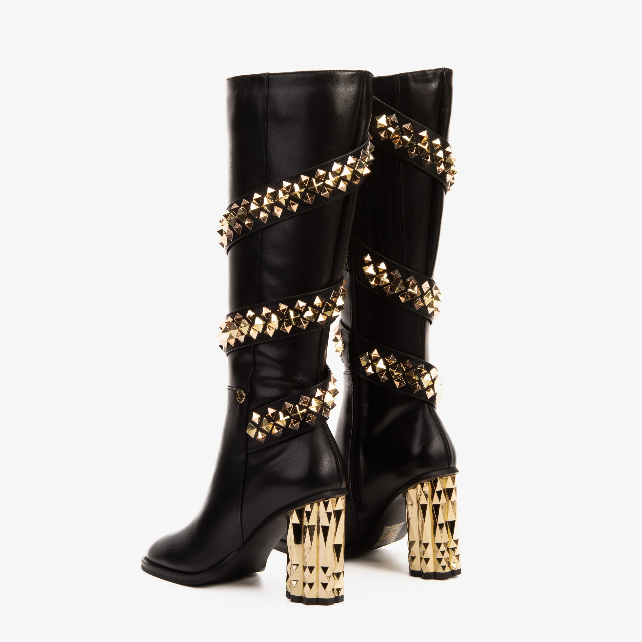 The Gladiator Black Leather Knee High Women Boot - Image 6