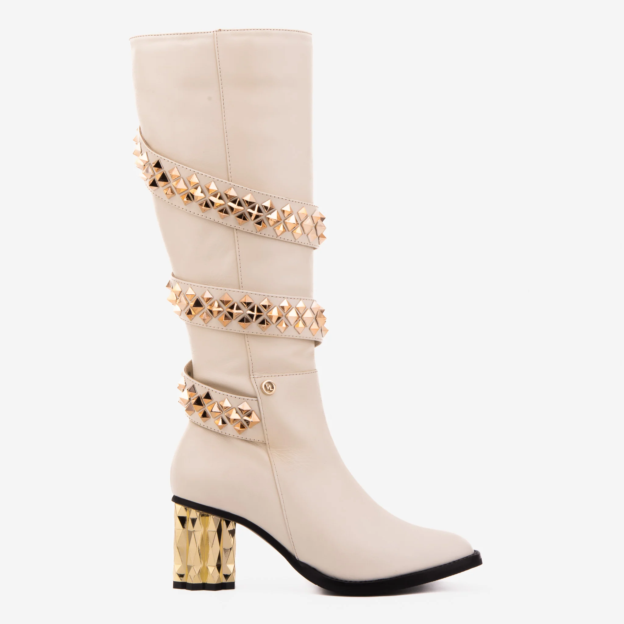 The Gladiator Cream Leather Knee High Women Boot - Image 2