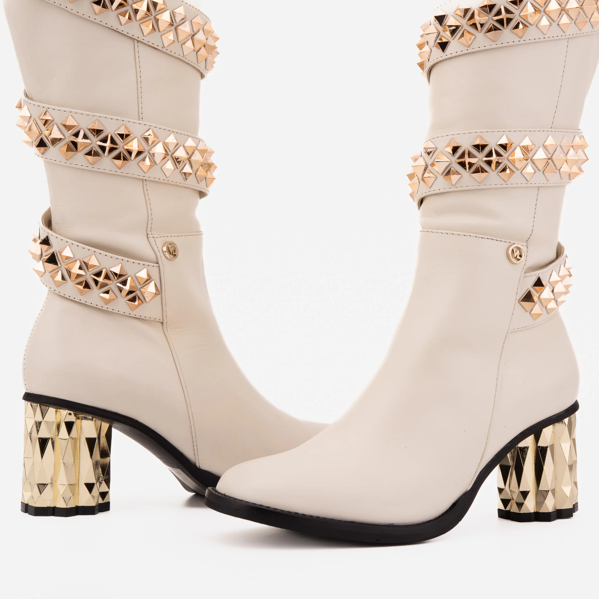 The Gladiator Cream Leather Knee High Women Boot - Image 7