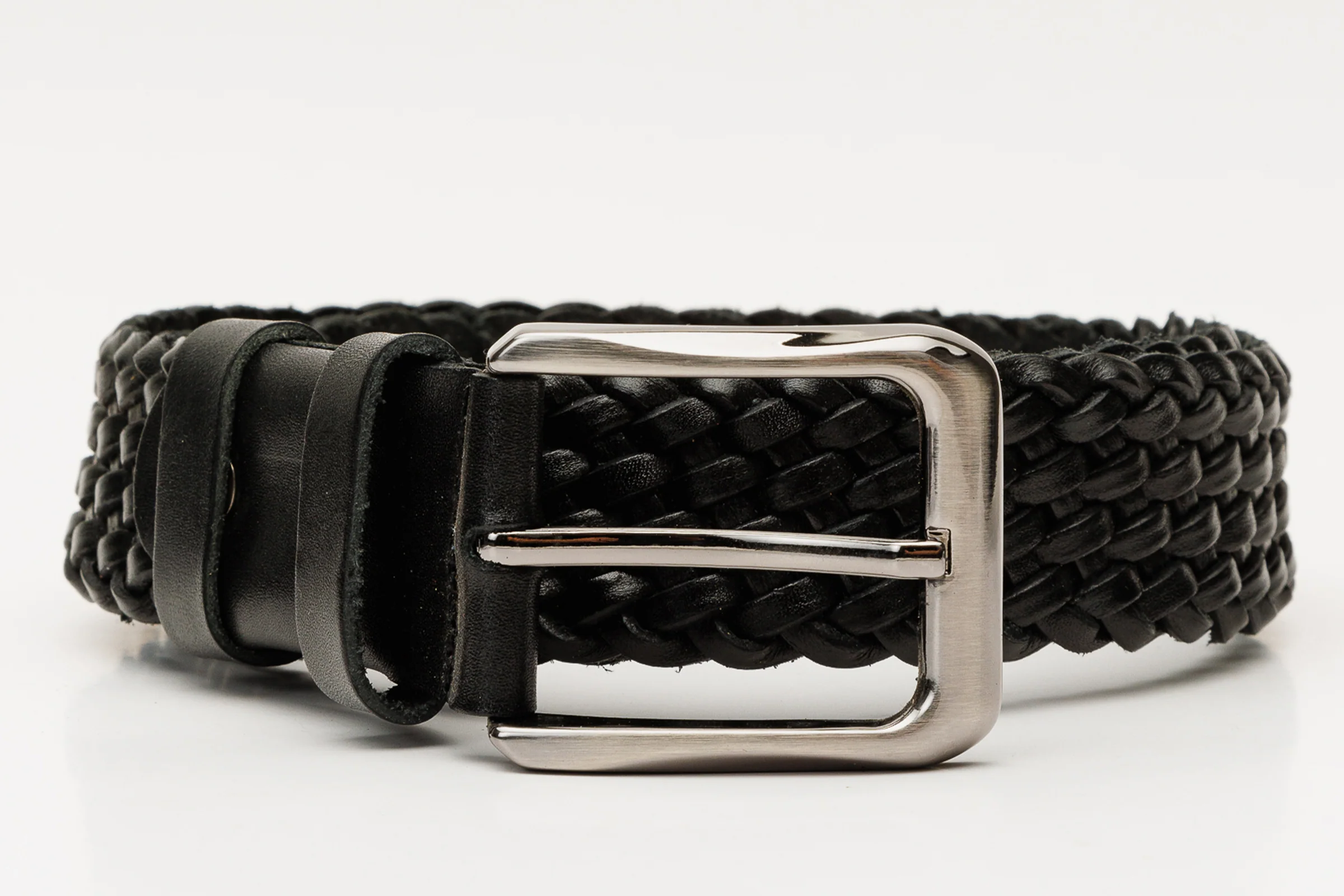 The Grand Woven Black Color Leather Belt - Image 4