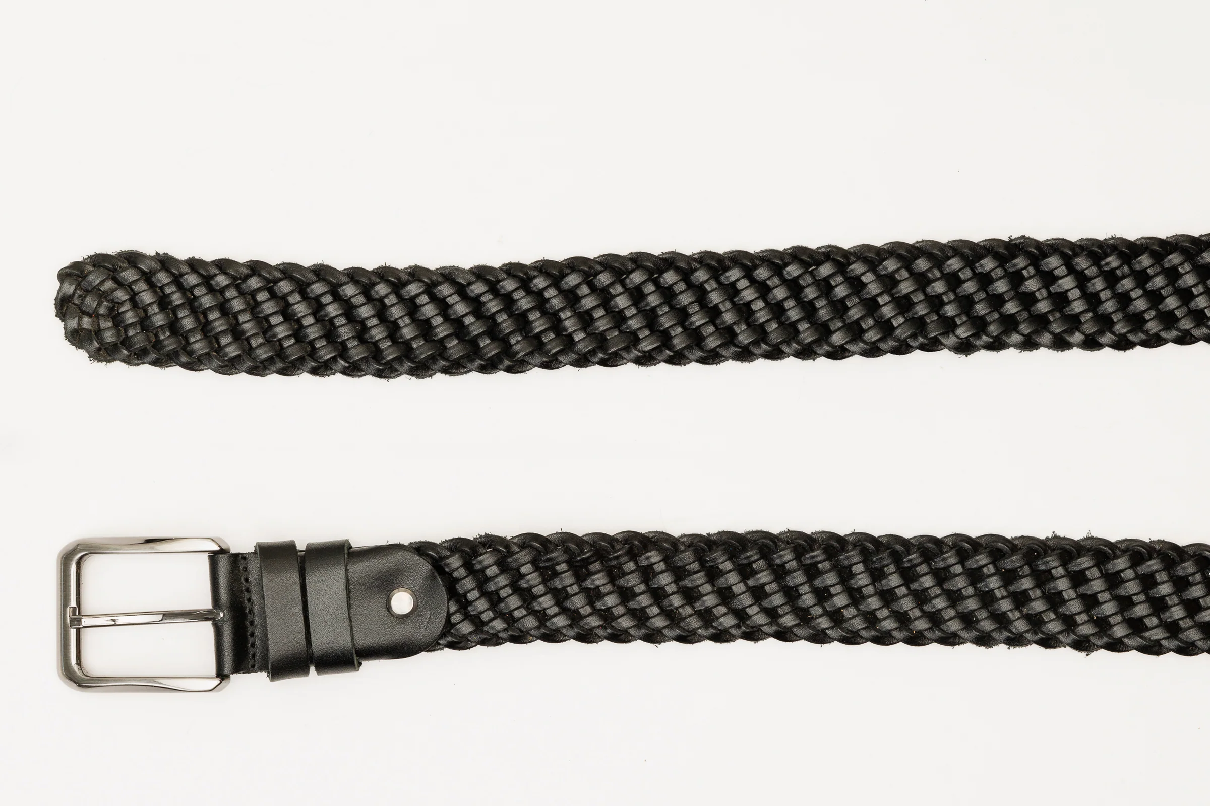 The Grand Woven Black Color Leather Belt - Image 5
