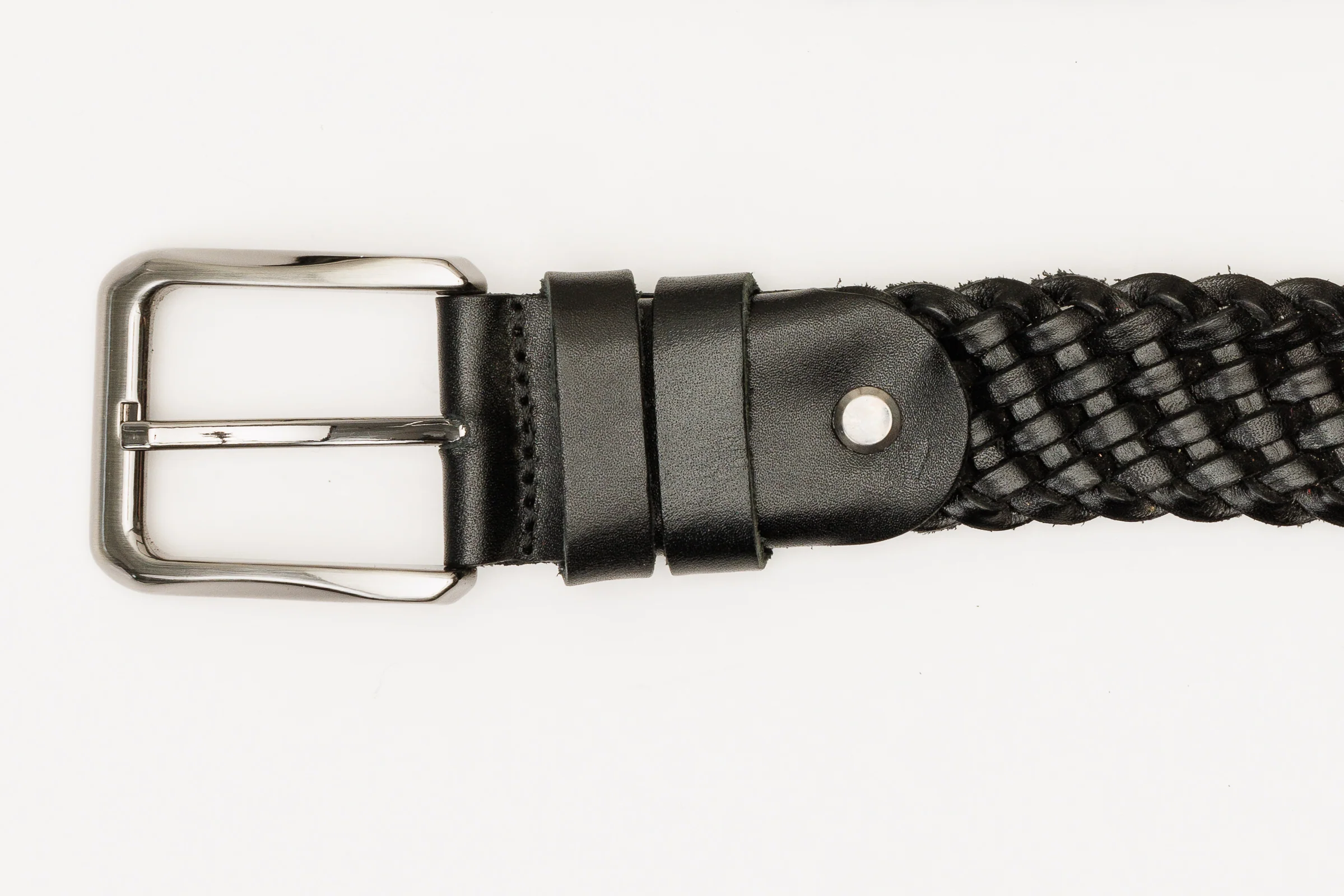 The Grand Woven Black Color Leather Belt - Image 6
