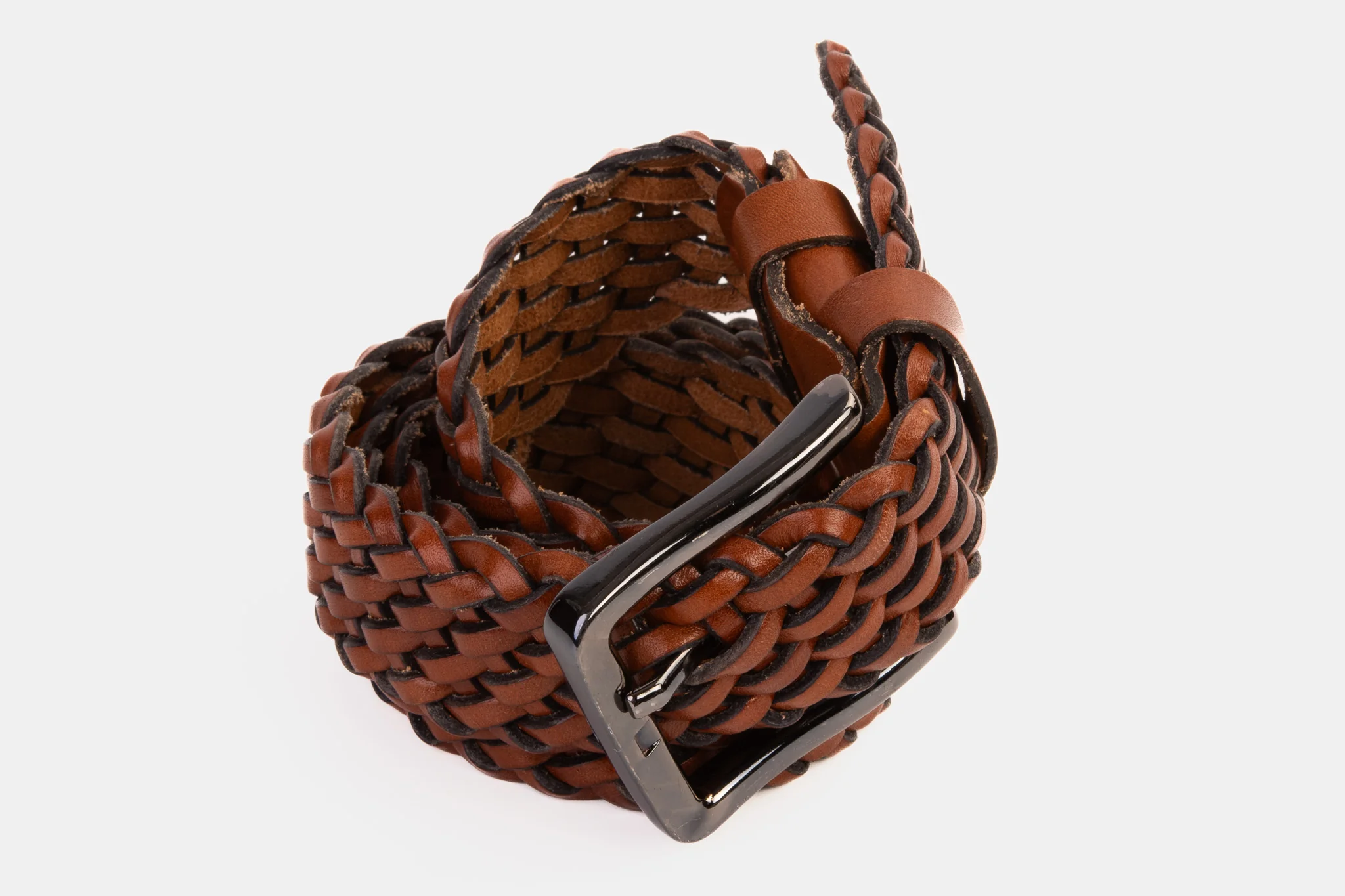 The Grand Woven Tan Color Leather Belt - Image 4