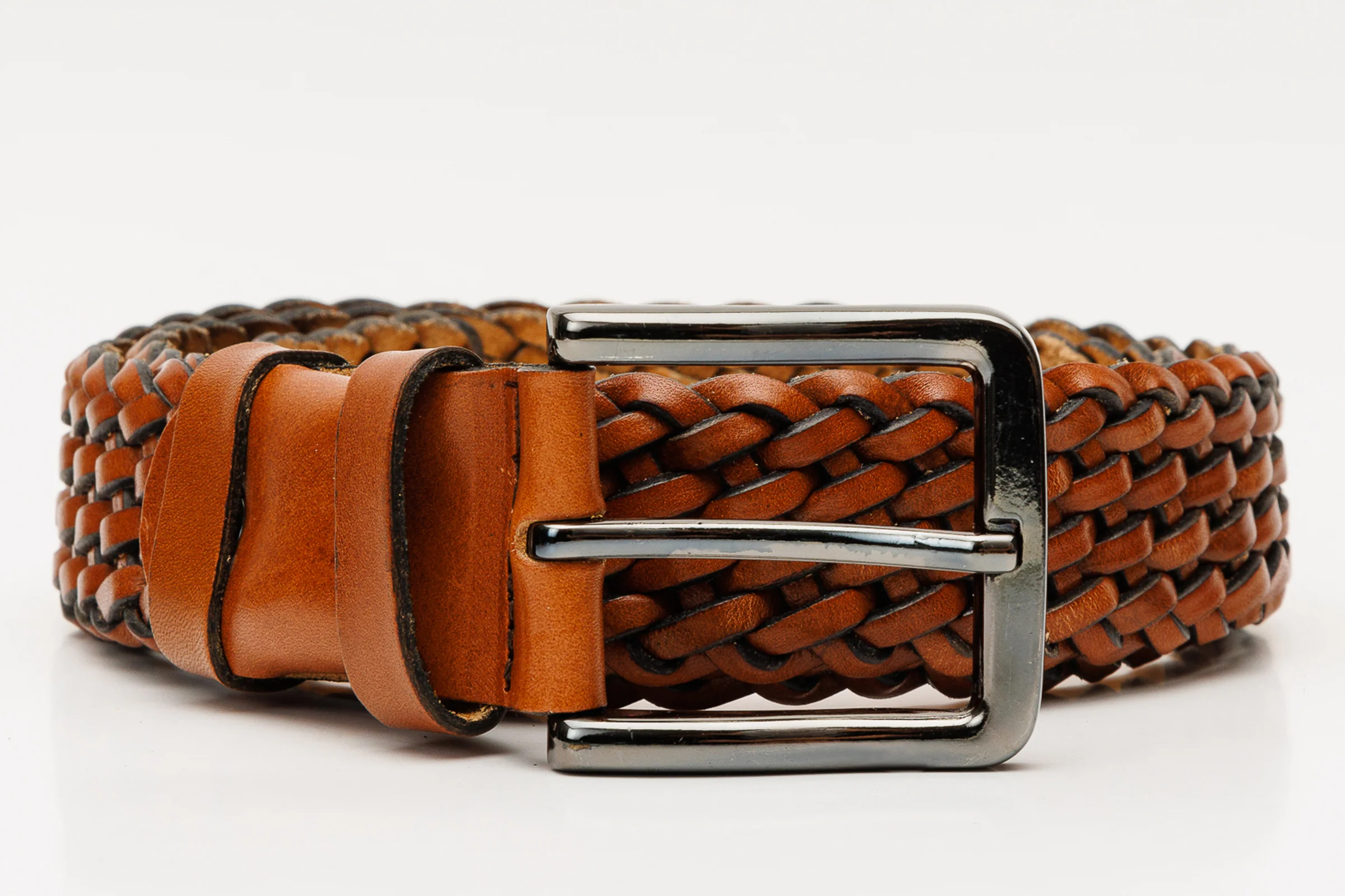 The Grand Woven Tan Color Leather Belt - Image 6