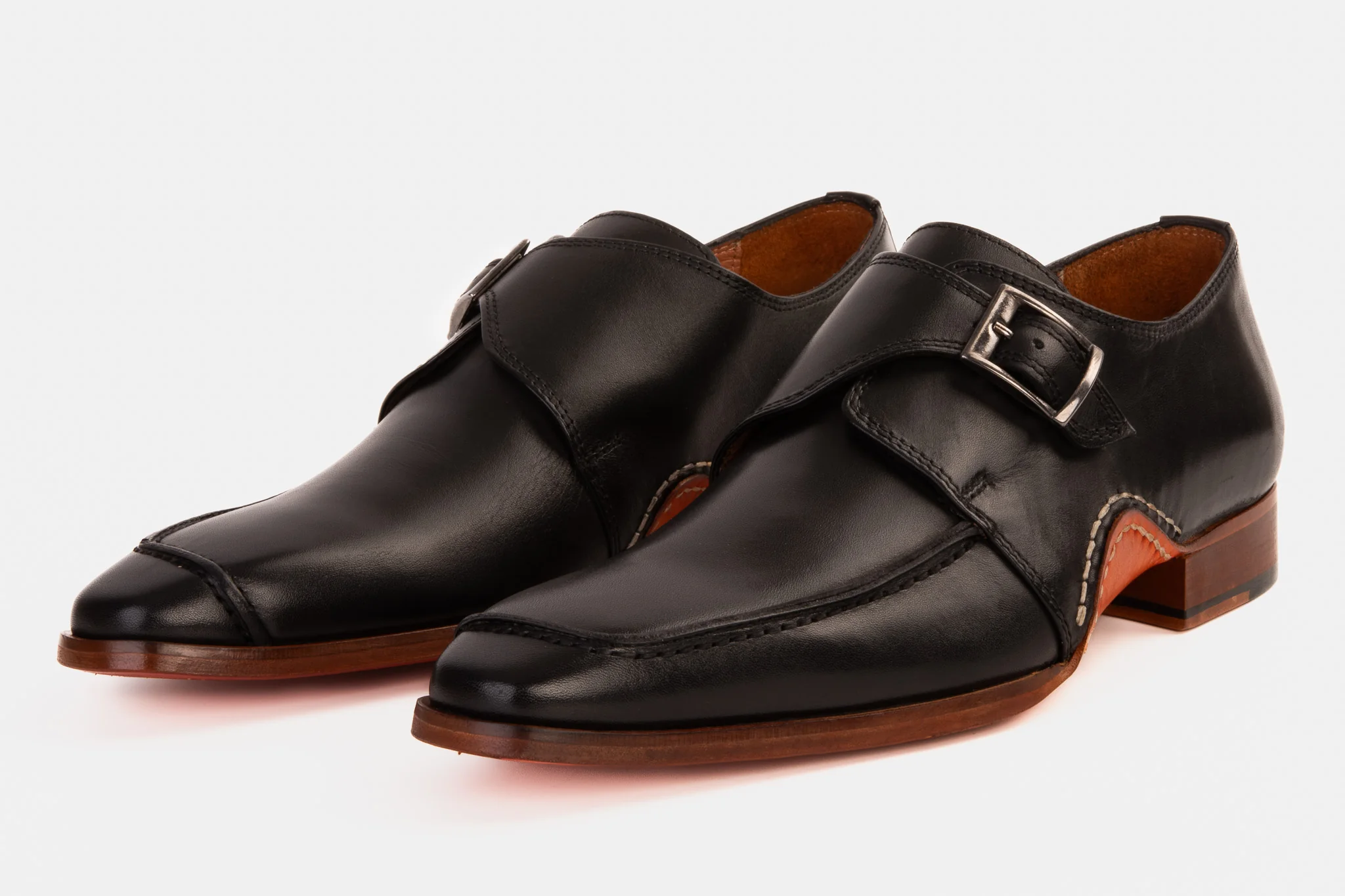 The Hagrid Black Single Monk Strap Handmade Men Shoe - Image 2