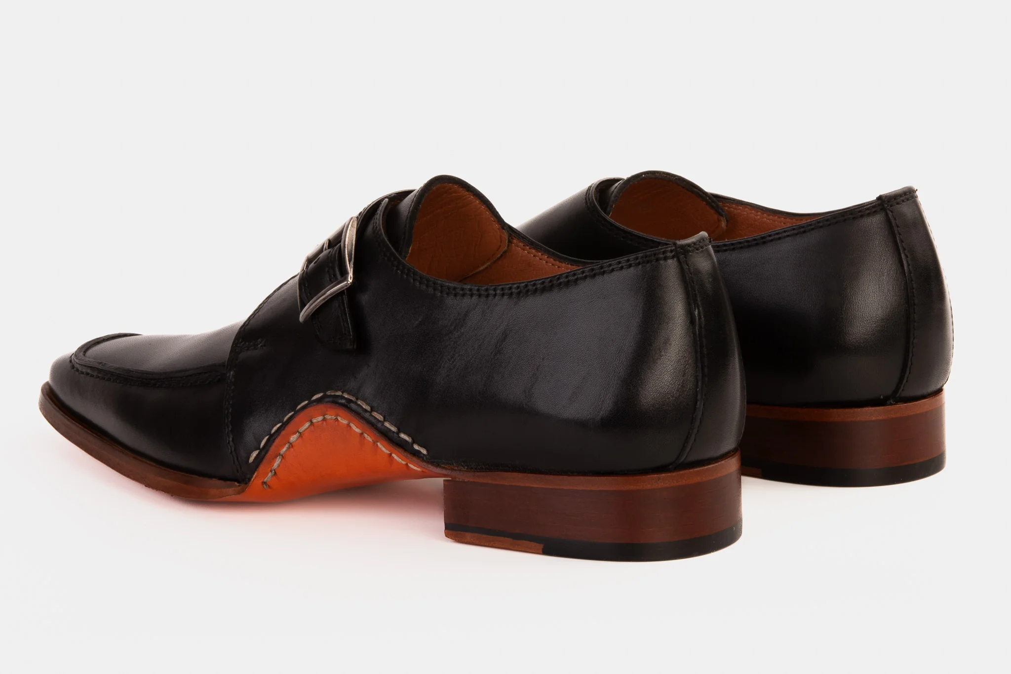 The Hagrid Black Single Monk Strap Handmade Men Shoe - Image 4