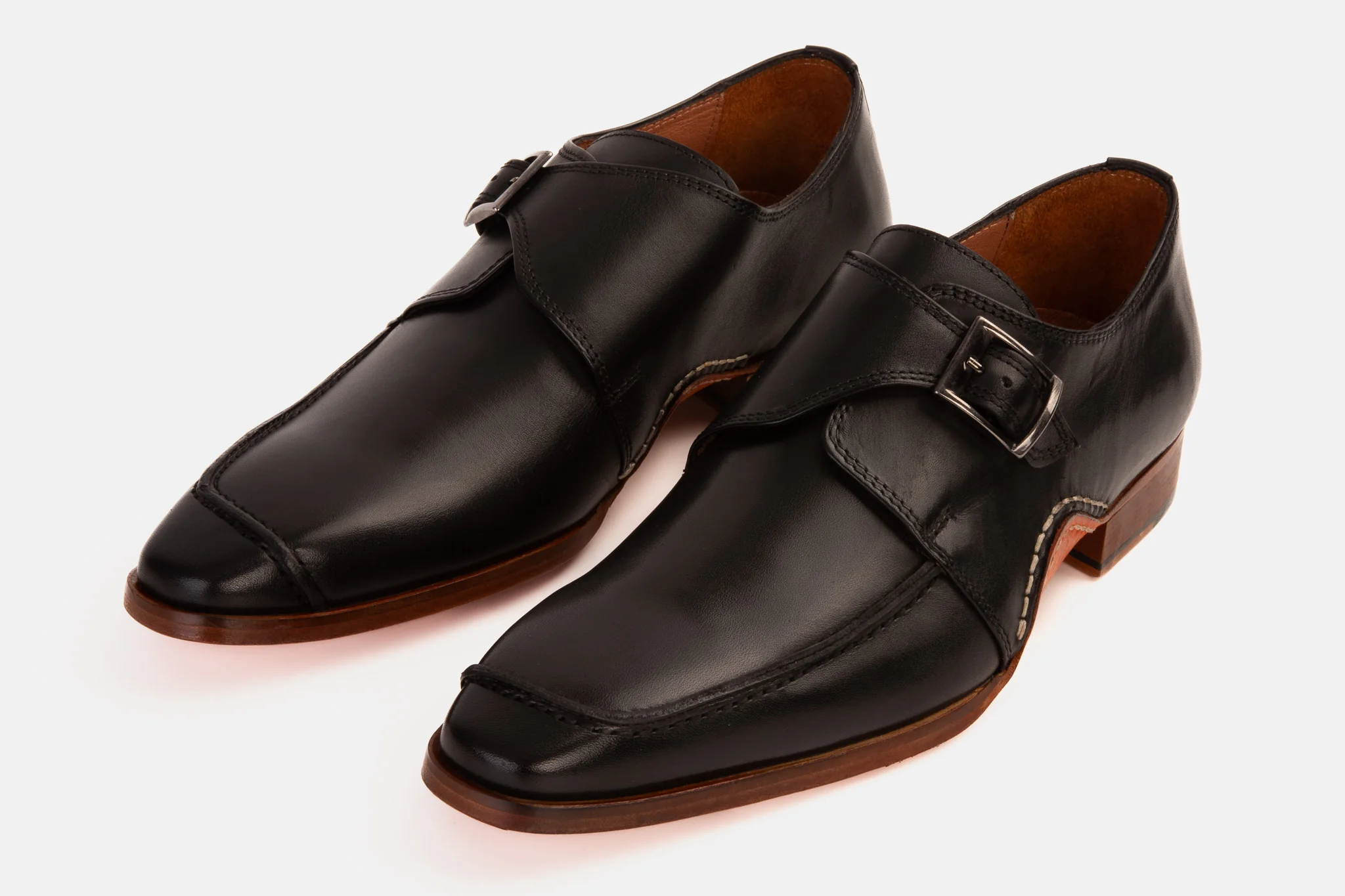 The Hagrid Black Single Monk Strap Handmade Men Shoe - Image 7
