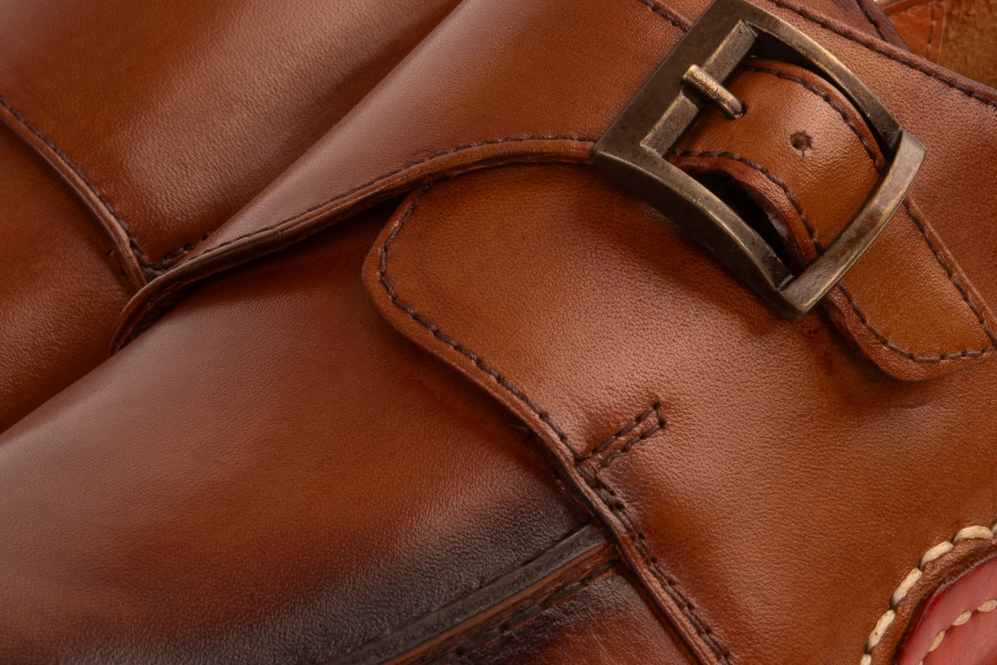 The Hagrid Tan Leather Single Monk Strap Handmade Men Shoe - Image 3