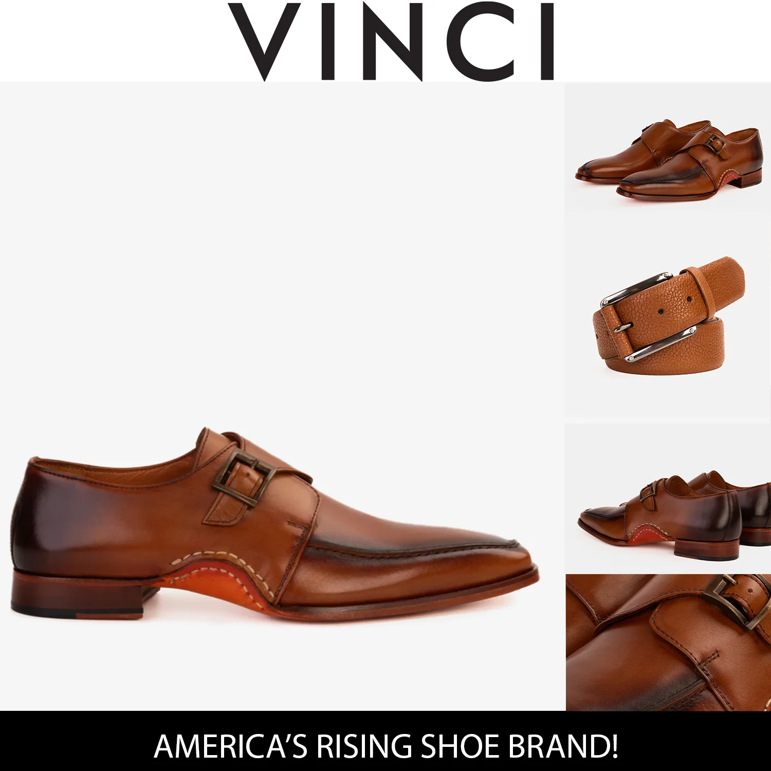 The Hagrid Tan Leather Single Monk Strap Handmade Men Shoe - Image 8