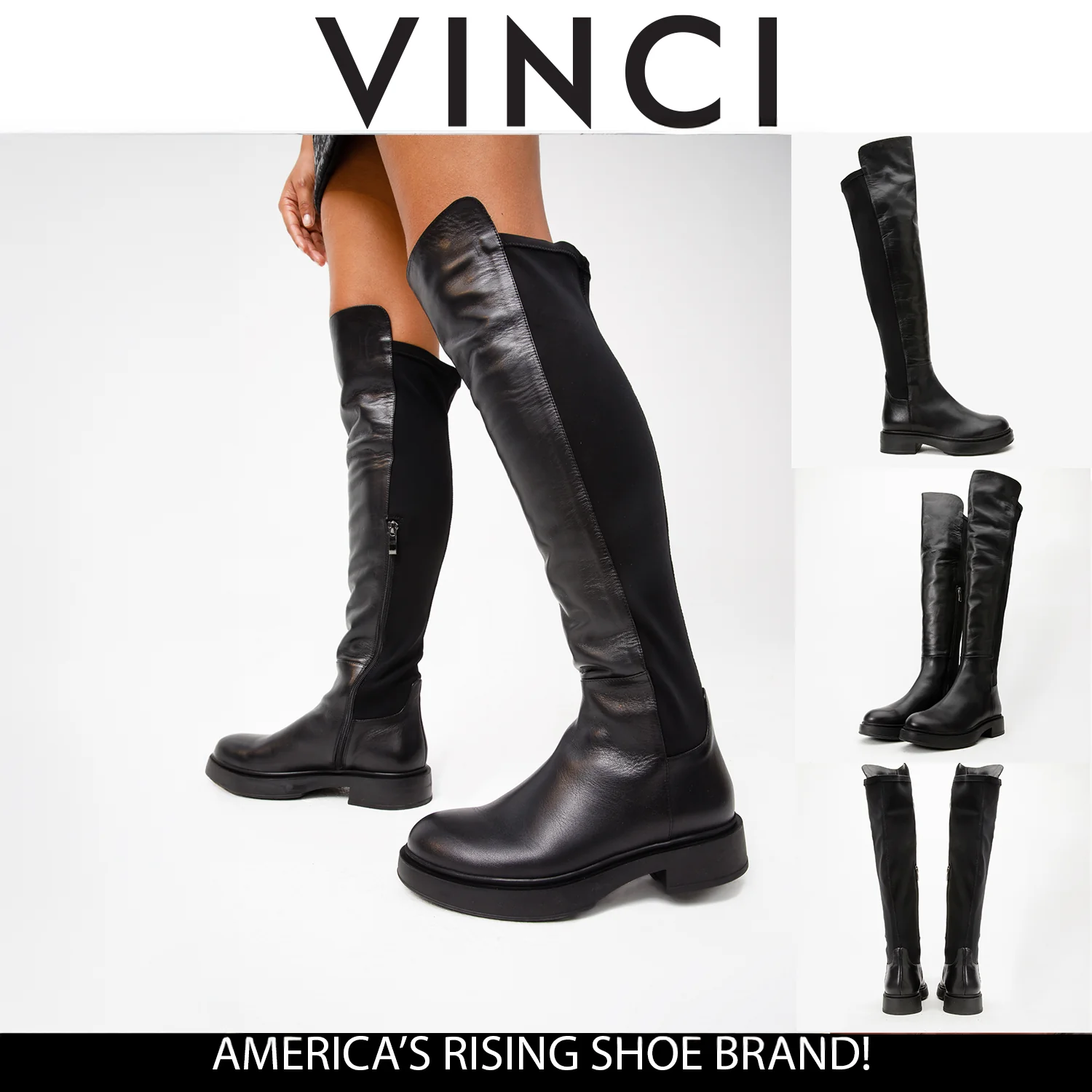 The Harmony Belle Black Leather Knee High Women Boot - Image 15