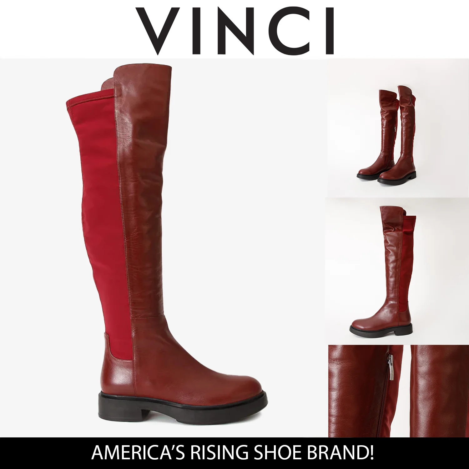 The Harmony Belle Burgundy Leather Knee High Women Boot