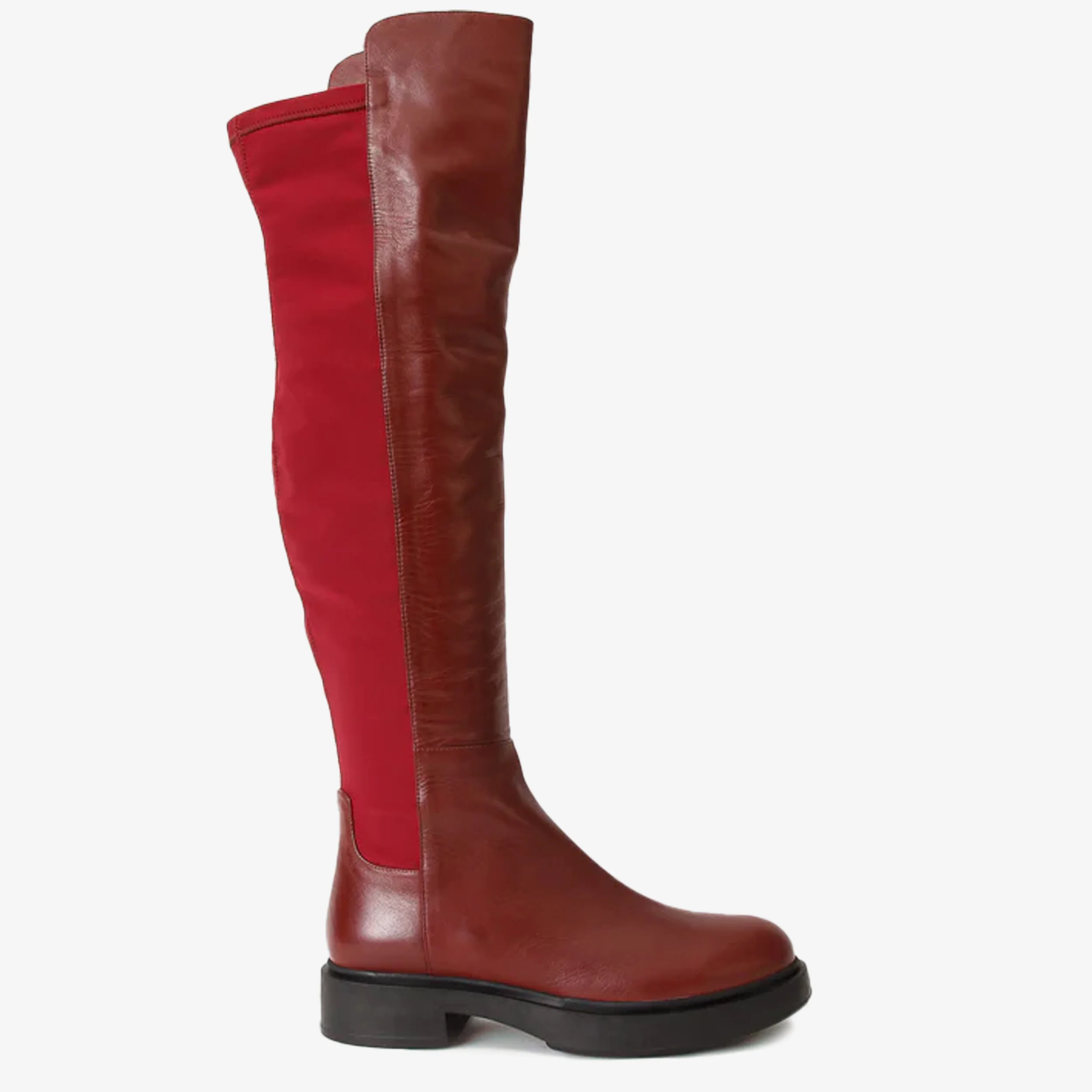 The Harmony Belle Burgundy Leather Knee High Women Boot - Image 2