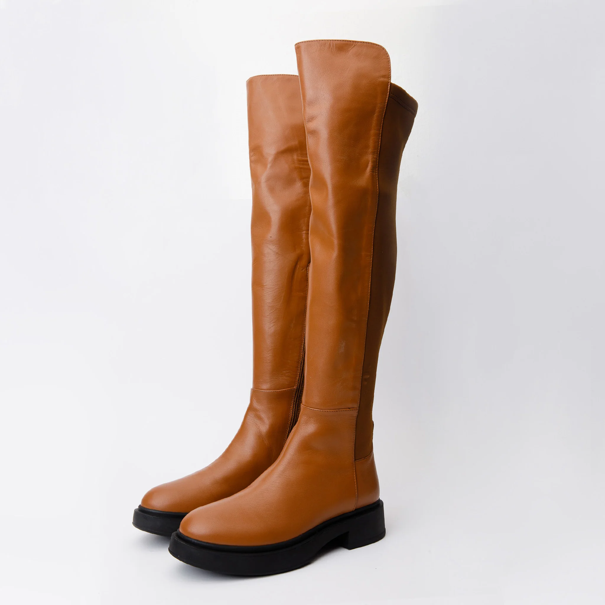The  Harmony Belle Tan Leather Knee High Women Boot - Image 3