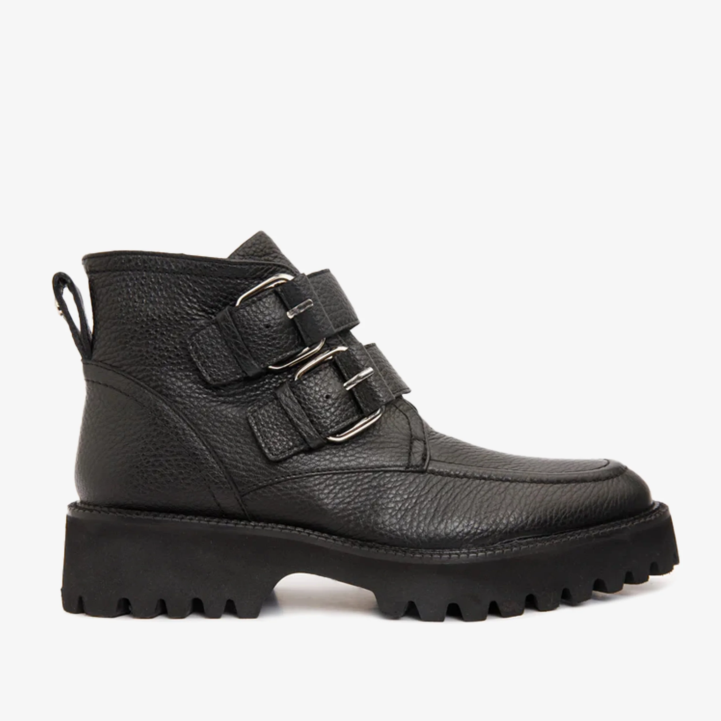 The Harry Black Leather Double Monk  Ankle Women  Boot Final Sale!