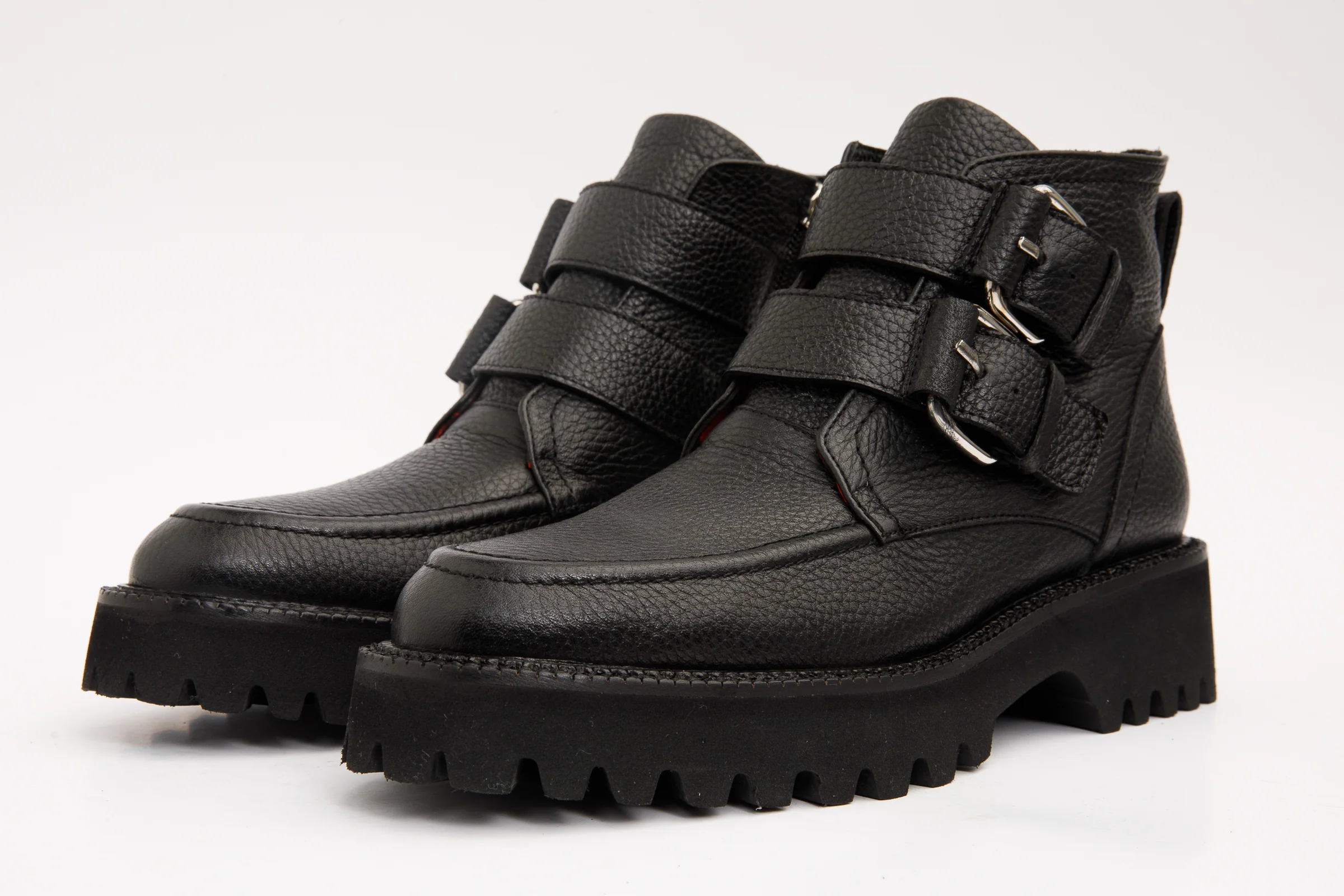 The Harry Black Leather Double Monk  Ankle Women  Boot Final Sale! - Image 2
