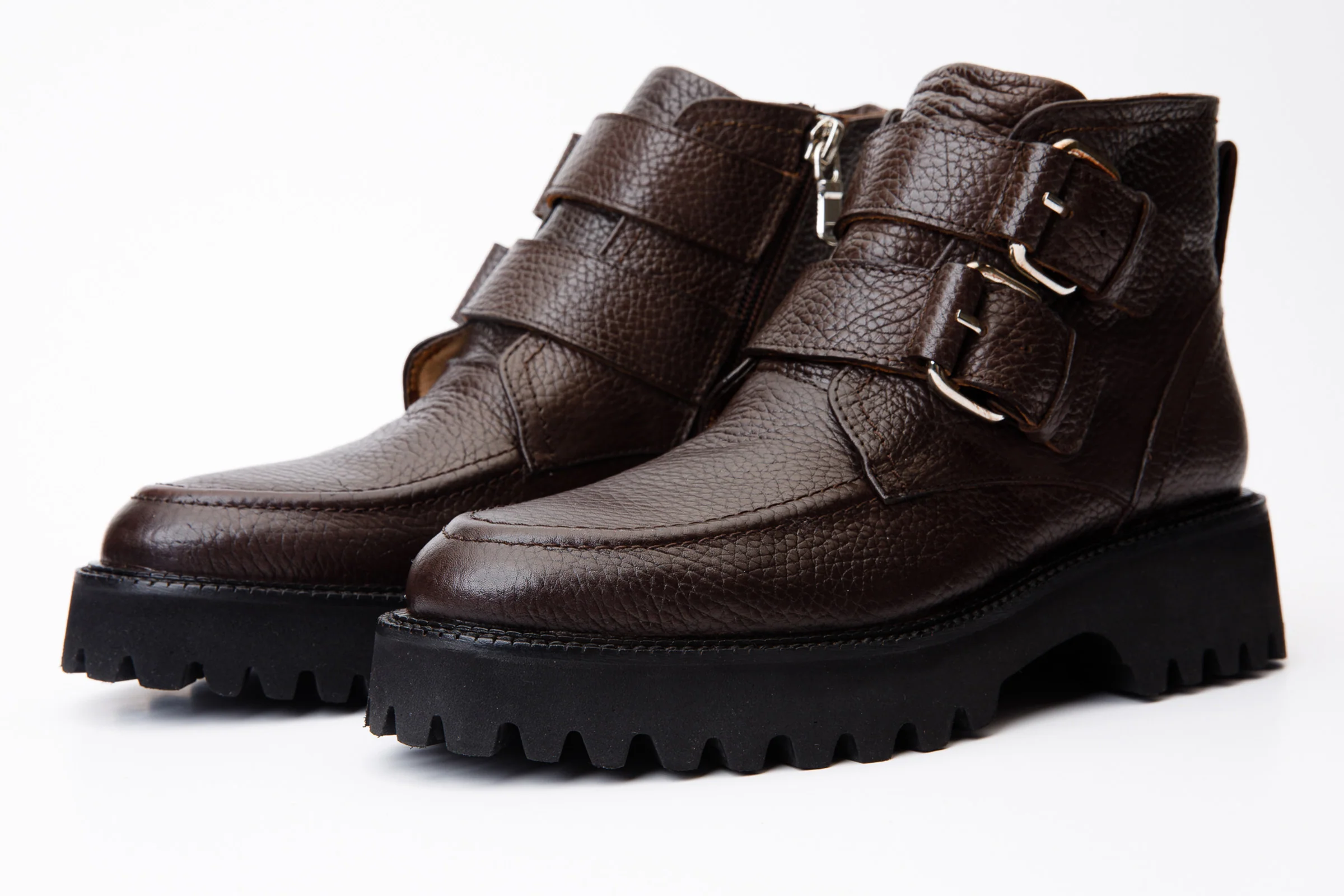 The Harry Brown Leather Double Monk Ankle Women Boot Final Sale! - Image 2