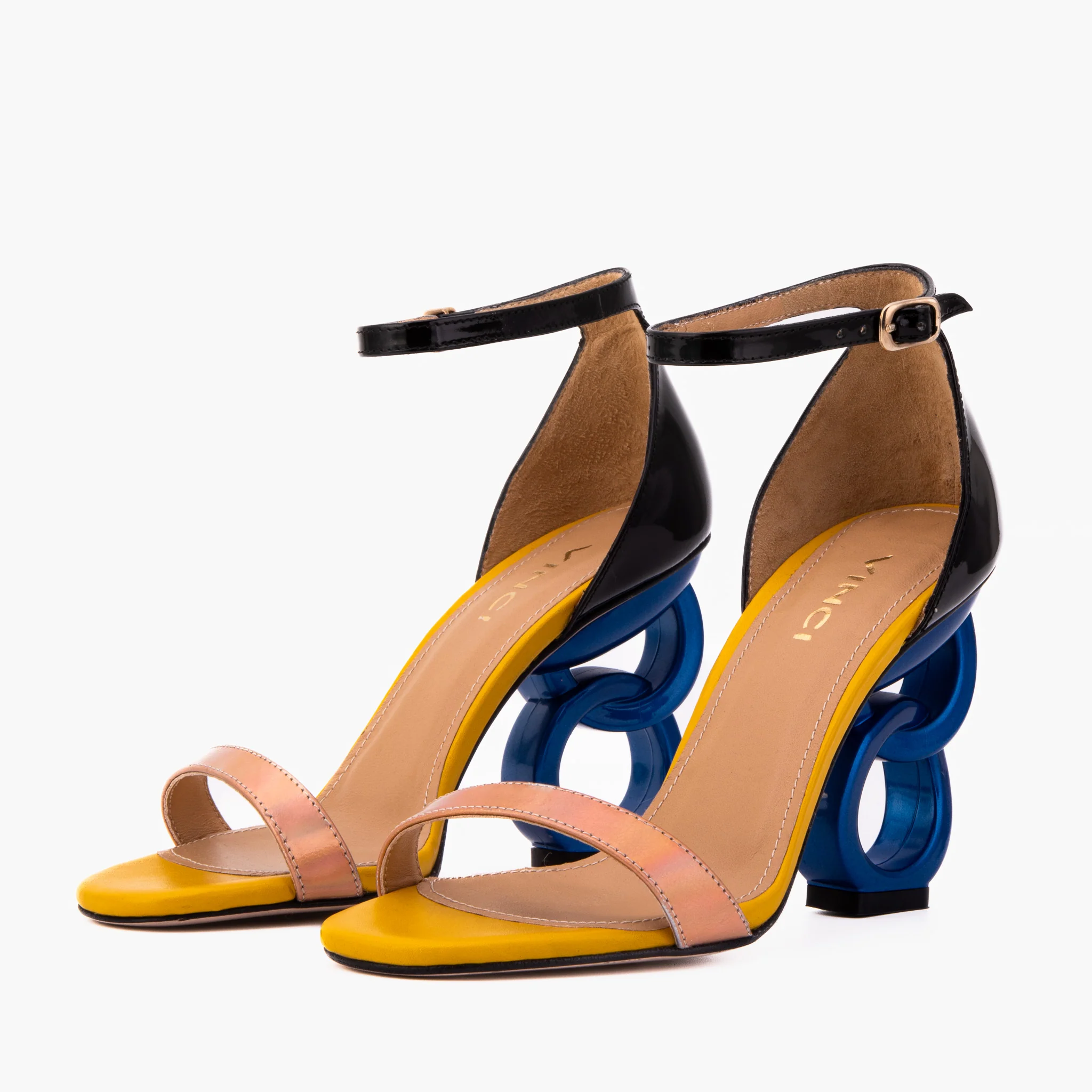The Helix Heel Rose Gold Leather Women Sandal - Image 3