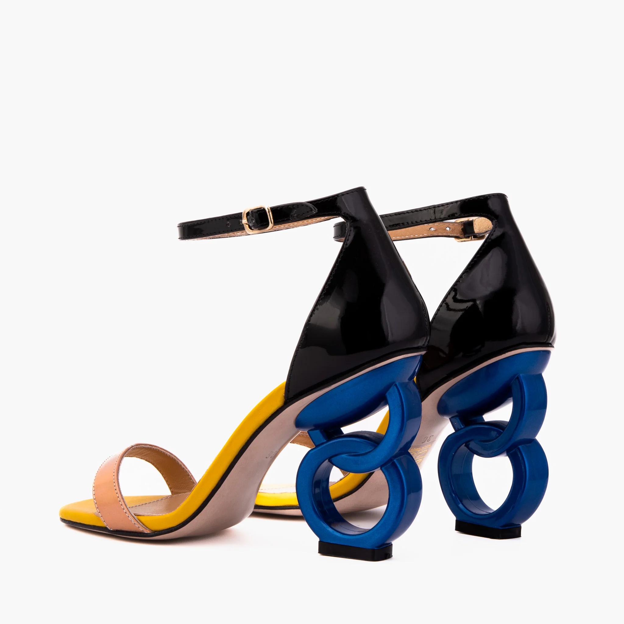 The Helix Heel Rose Gold Leather Women Sandal - Image 4