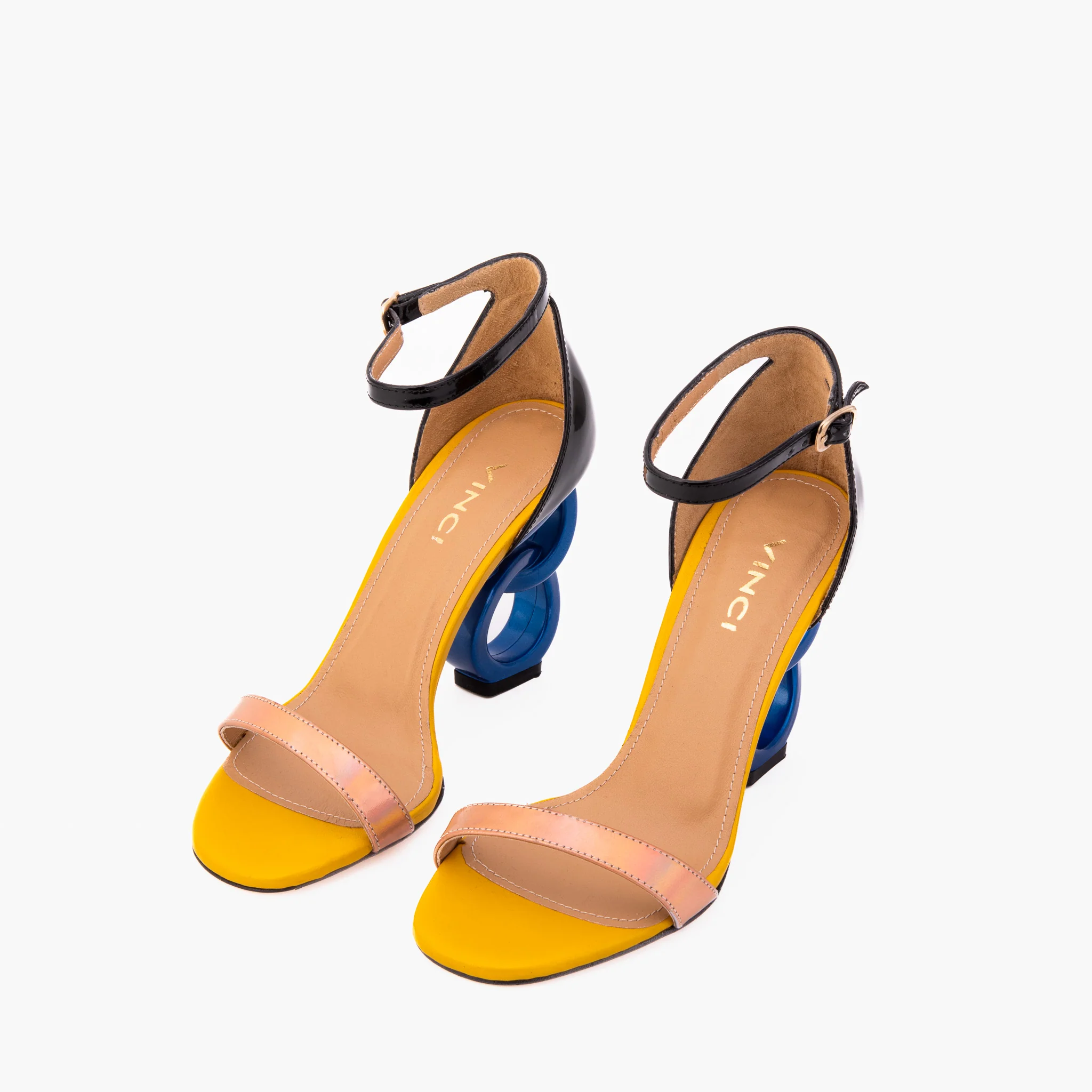 The Helix Heel Rose Gold Leather Women Sandal - Image 5
