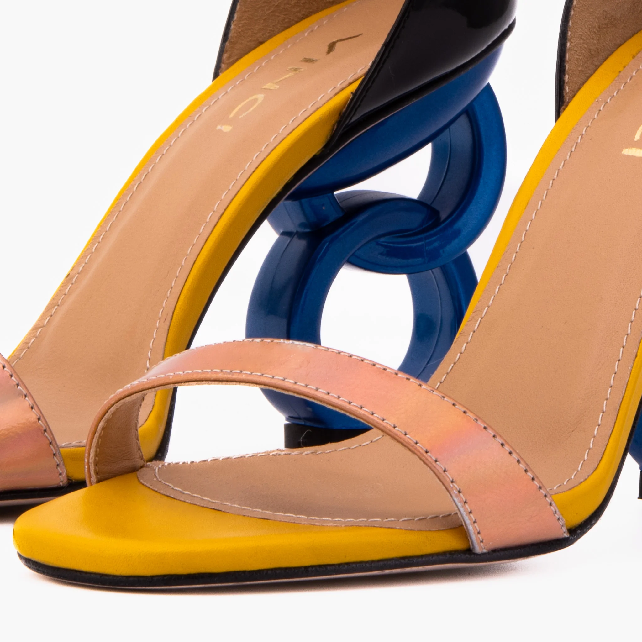 The Helix Heel Rose Gold Leather Women Sandal - Image 7