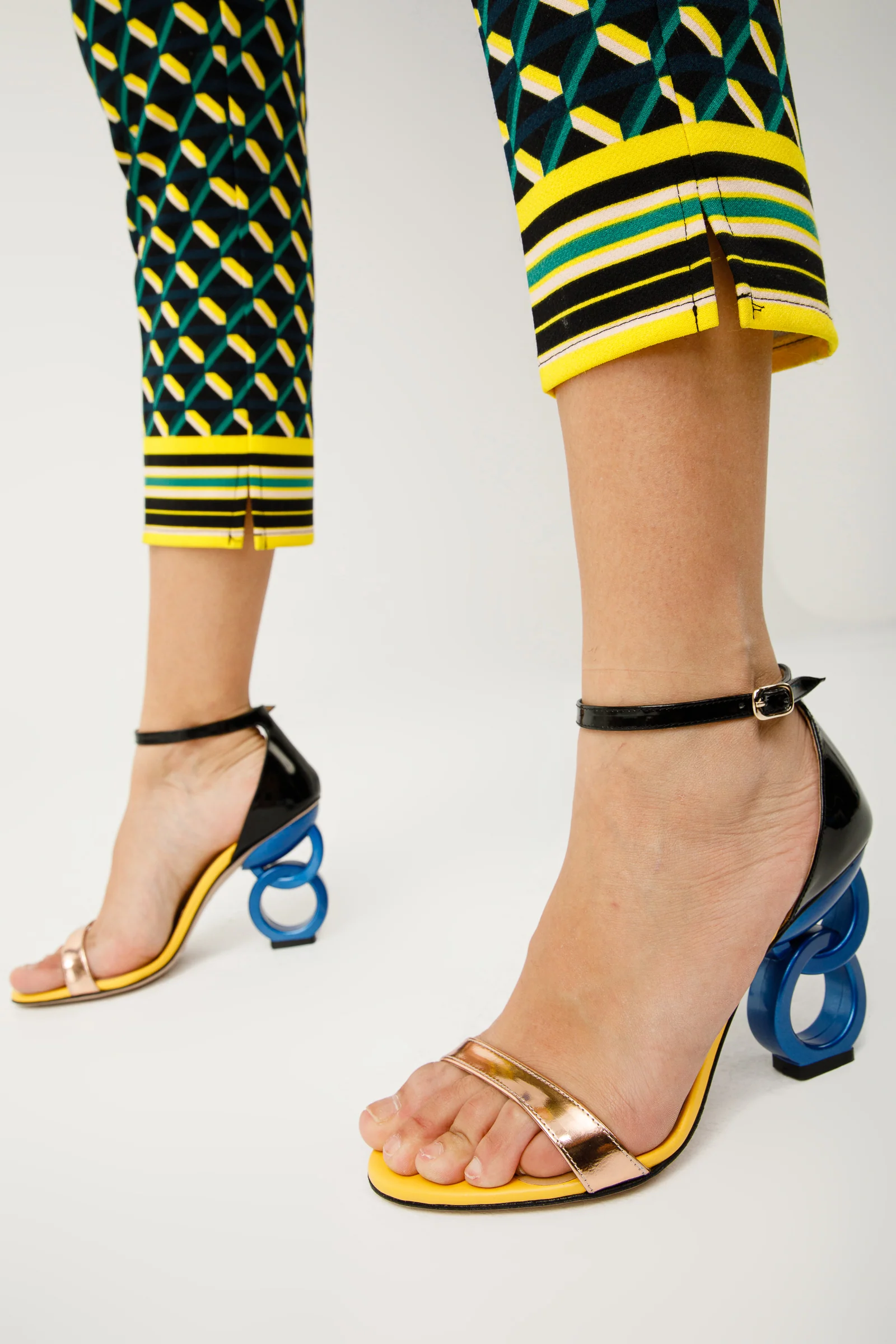 The Helix Heel Rose Gold Leather Women Sandal - Image 9