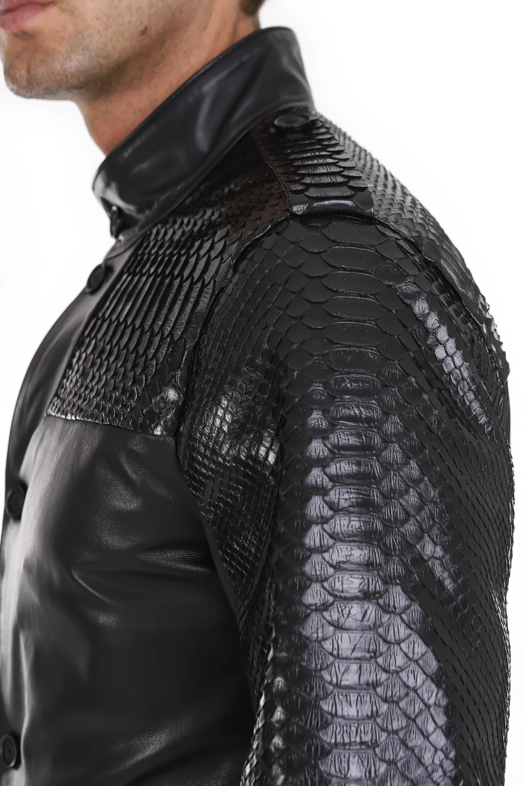 The Hepler Black Leather Men Jacket - Image 3
