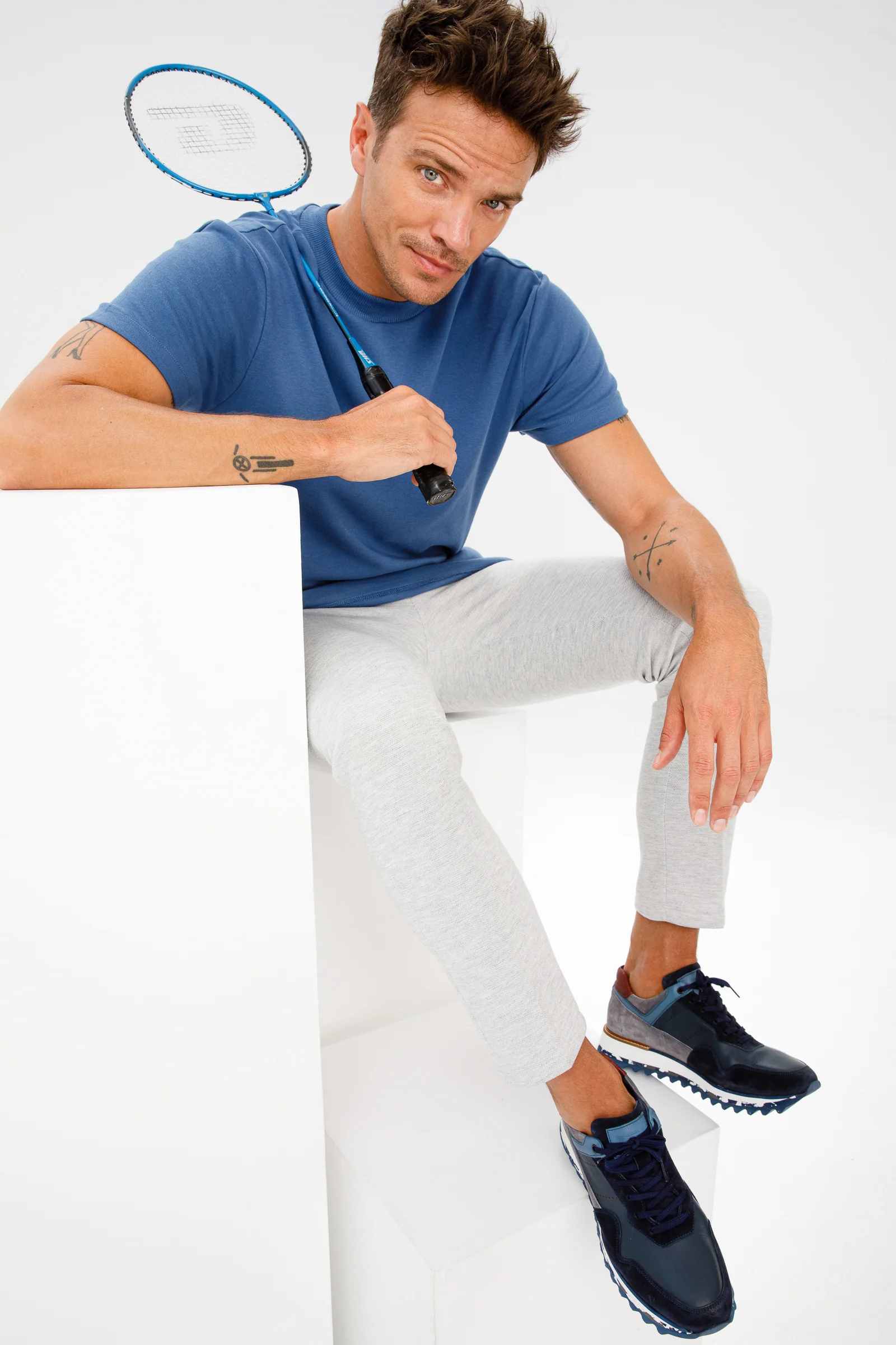 The Hoskova Navy Blue Leather Men Sneaker - Image 10