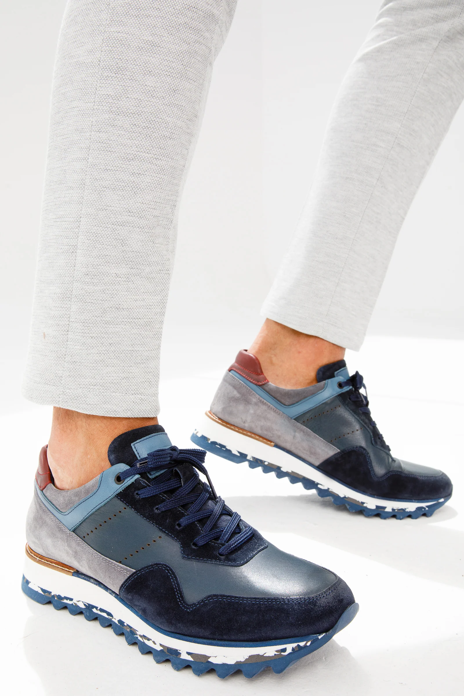 The Hoskova Navy Blue Leather Men Sneaker - Image 13