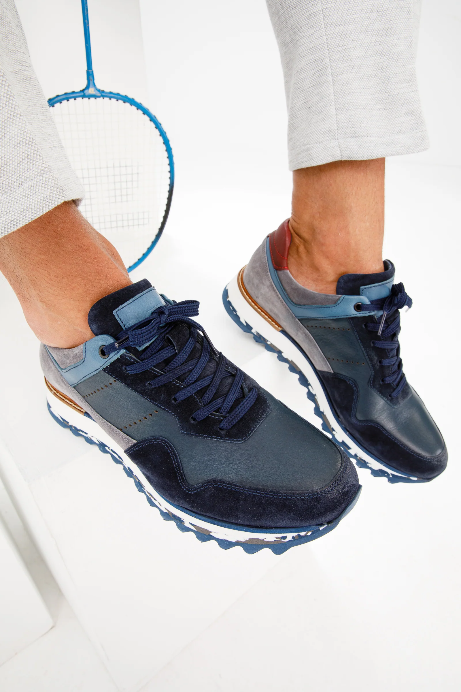 The Hoskova Navy Blue Leather Men Sneaker - Image 8