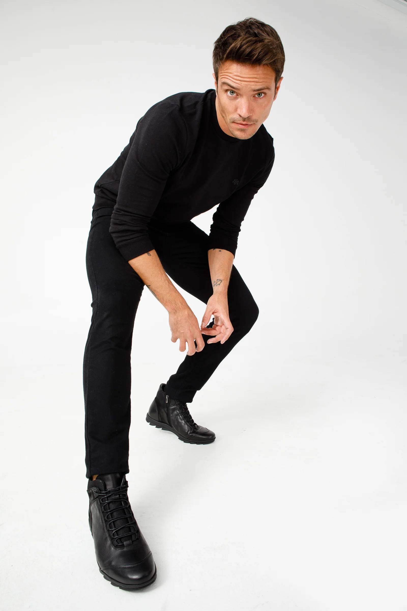 The Houston Leather Black Lace-Up Casual Men Boot with a Zipper - Image 9