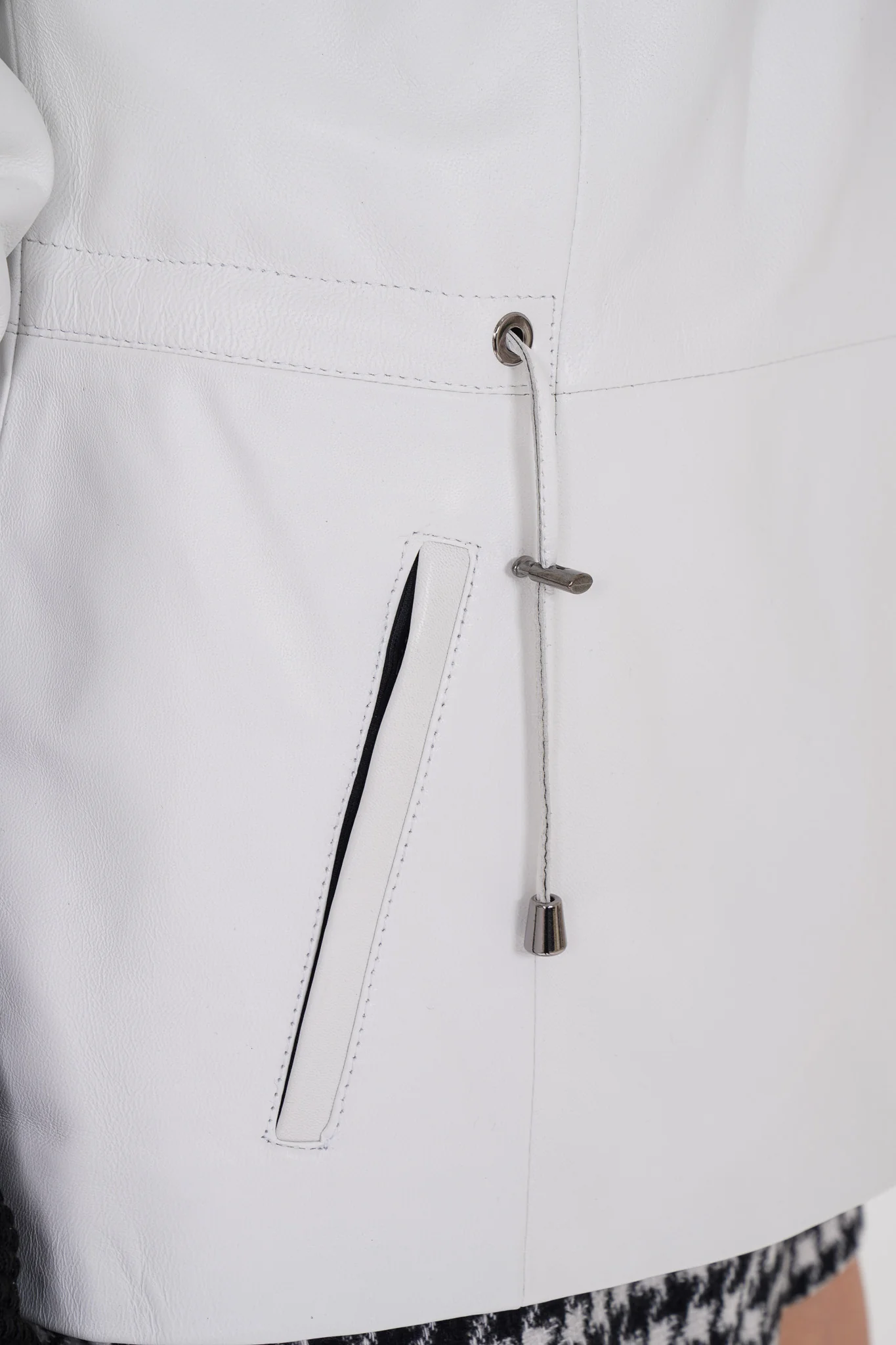 The Hudson White Leather Women Jacket - Image 5