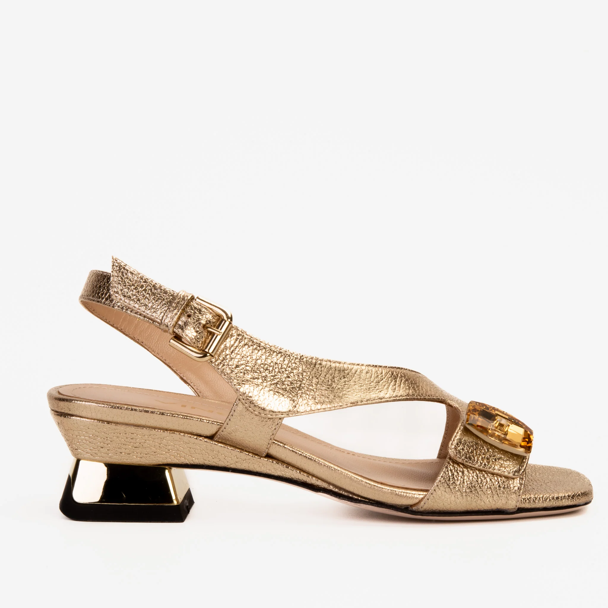 The Iconic Gold Leather Women Sandal - Image 2