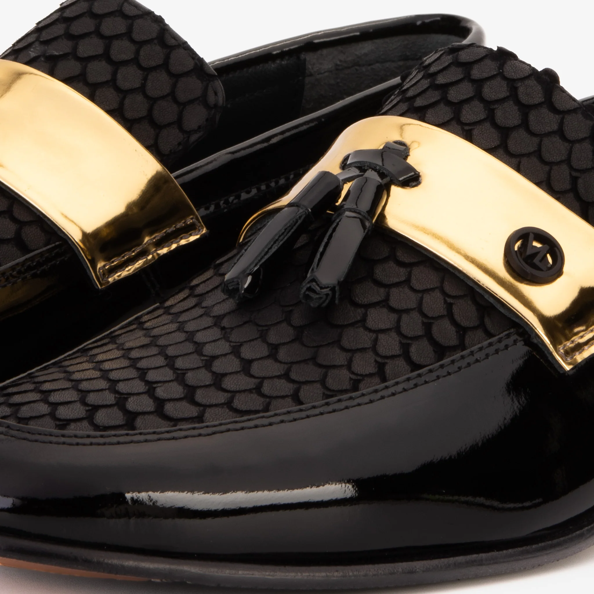 The Imperial Black & Gold Leather Men Dress Shoe - Image 3