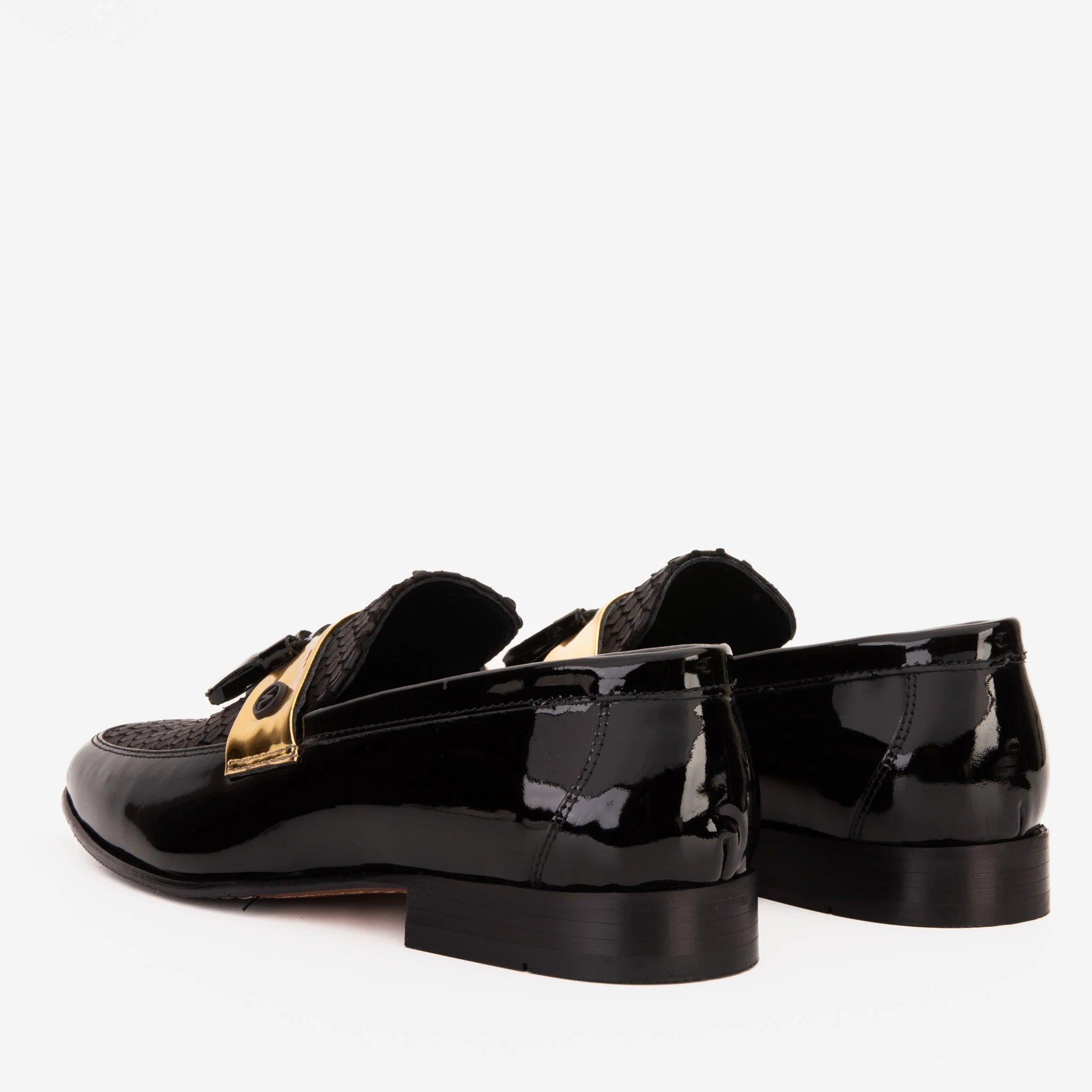 The Imperial Black & Gold Leather Men Dress Shoe - Image 4