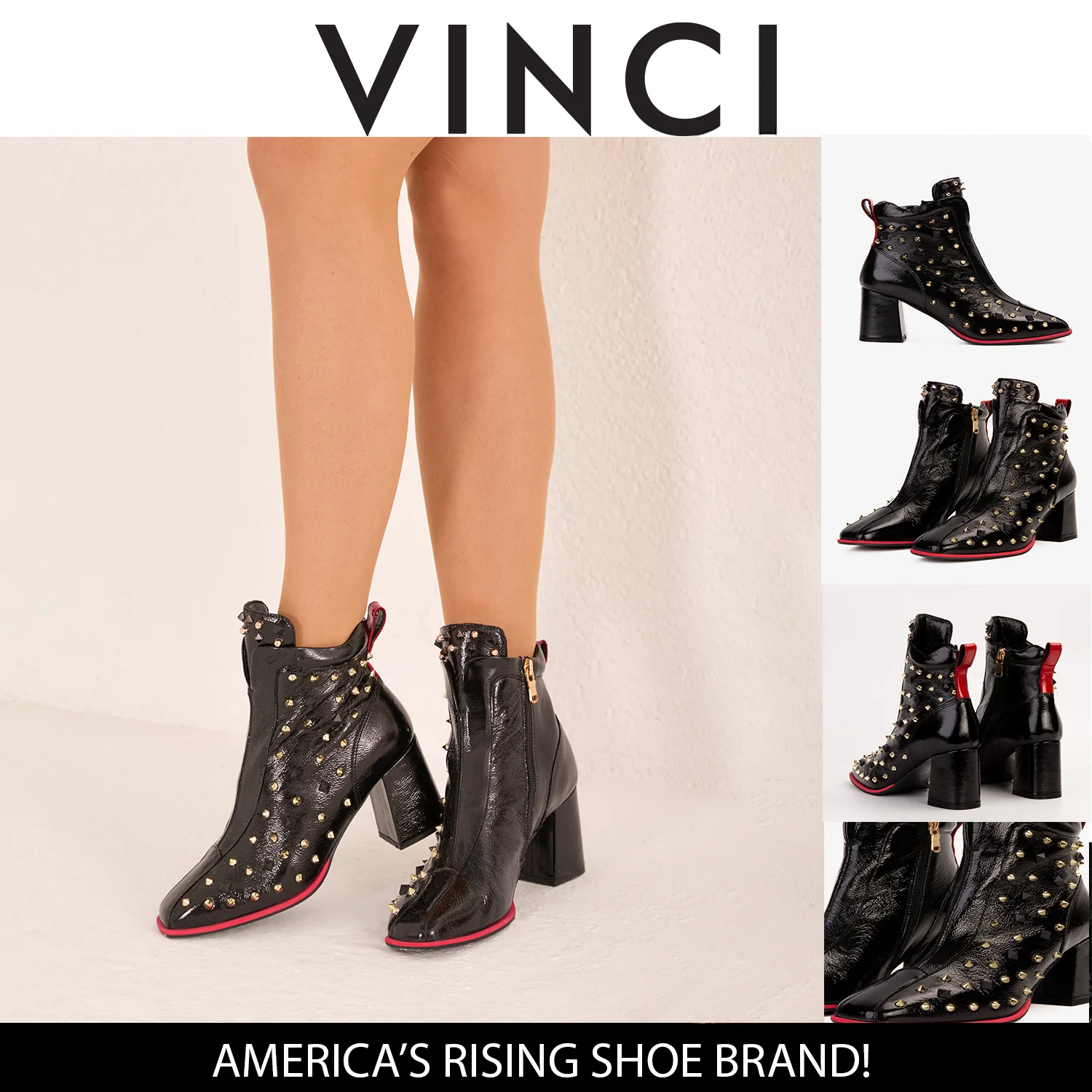 The Infanta Black Leather Block Heel Women Boot - Image 14