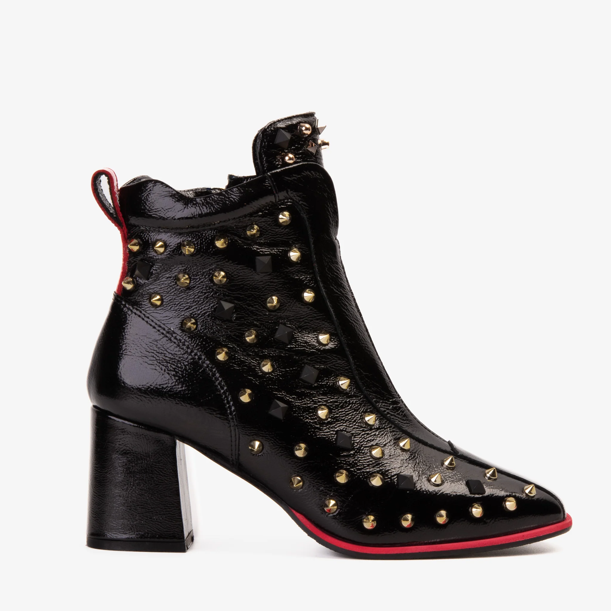 The Infanta Black Leather Block Heel Women Boot - Image 2