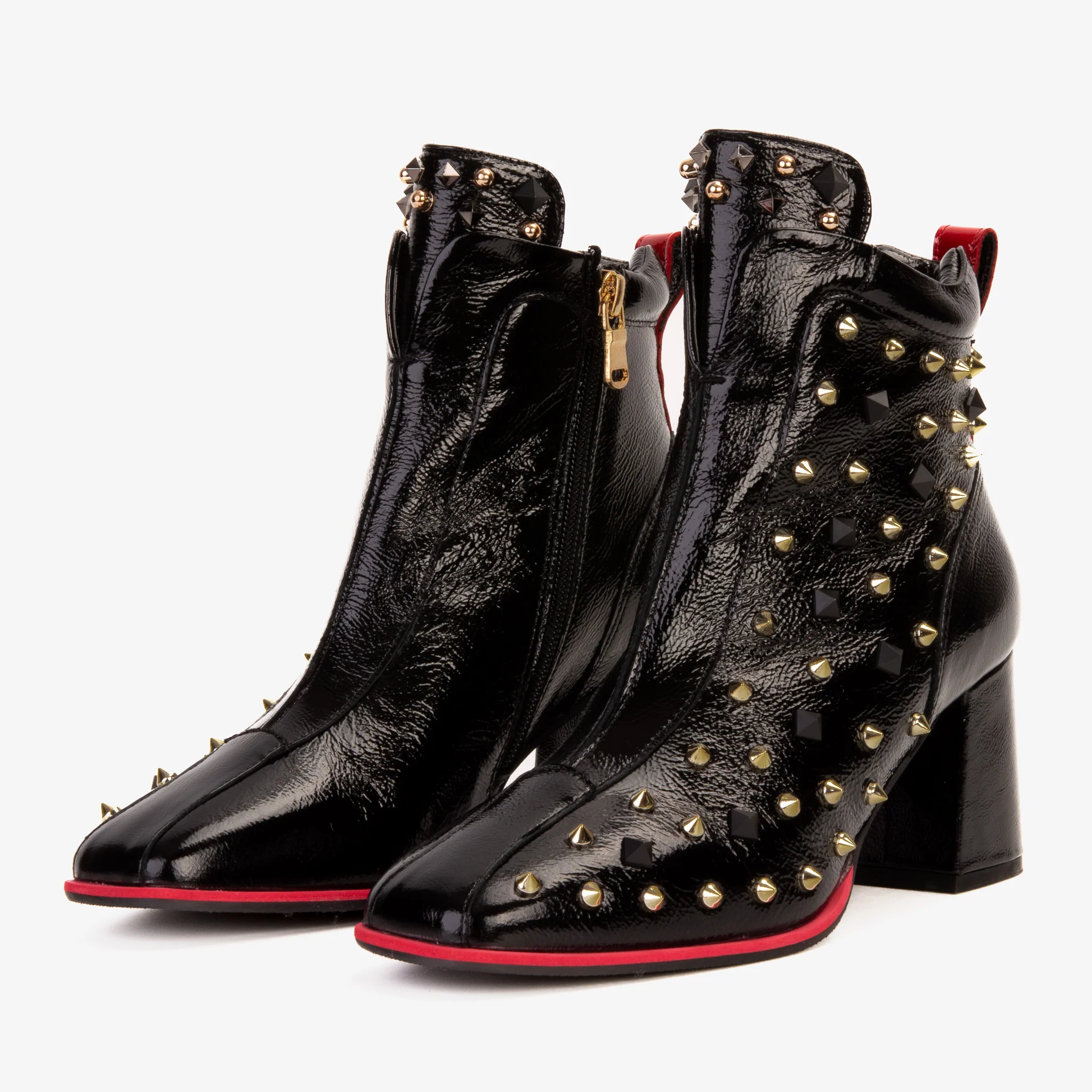 The Infanta Black Leather Block Heel Women Boot - Image 4