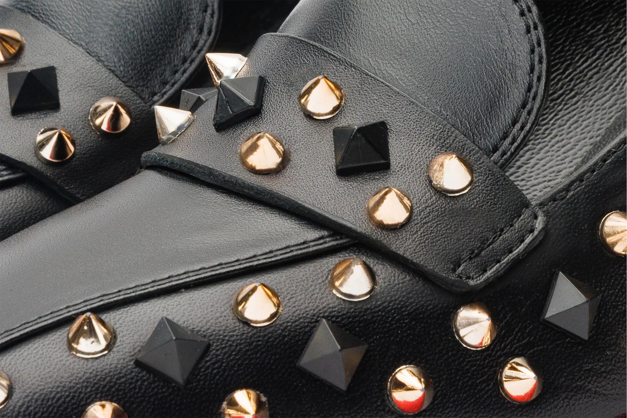 The Infanta Black Spike Leather Block Heel Pump Women Shoe - Image 5
