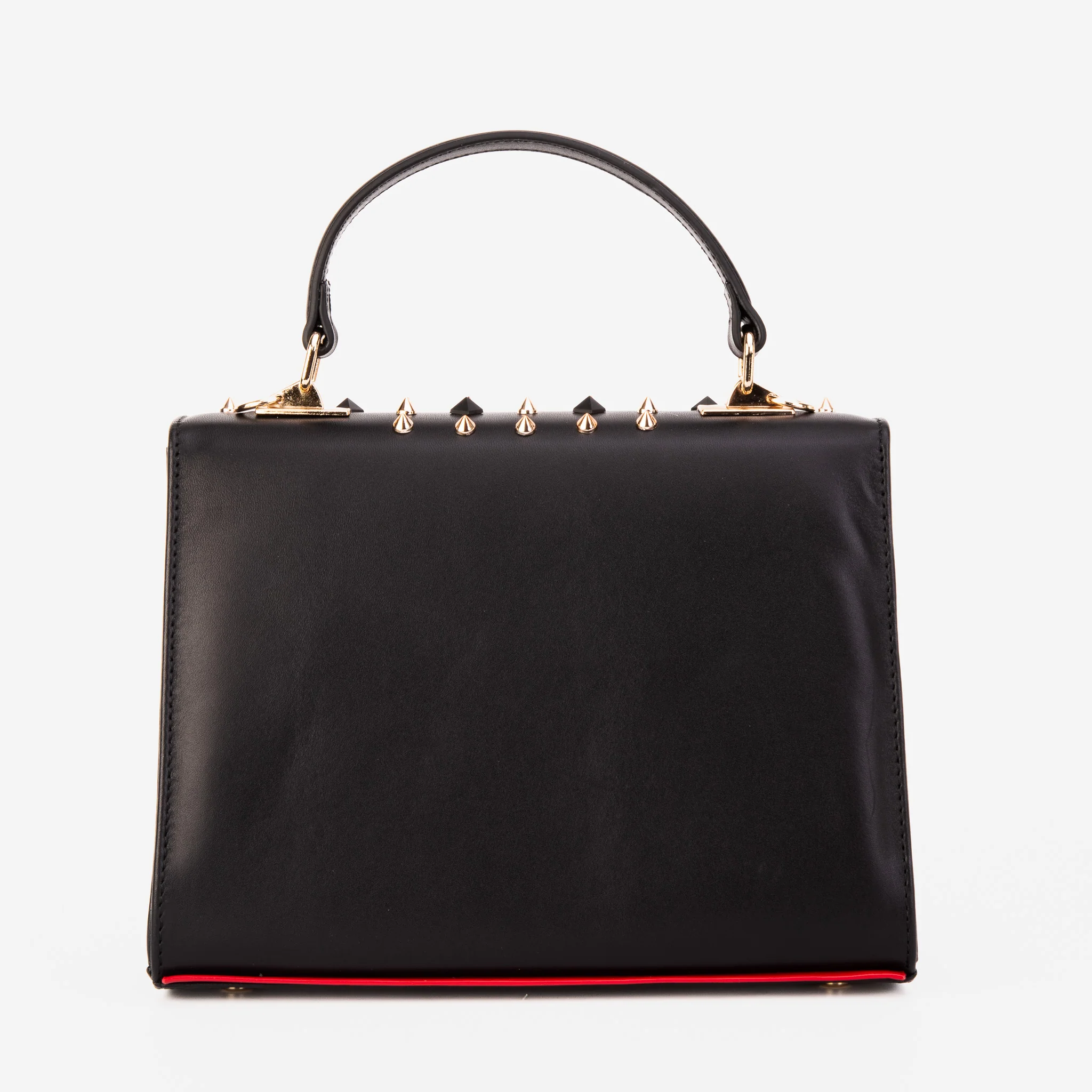 The Infanta Black Spike Leather Handbag - Image 3