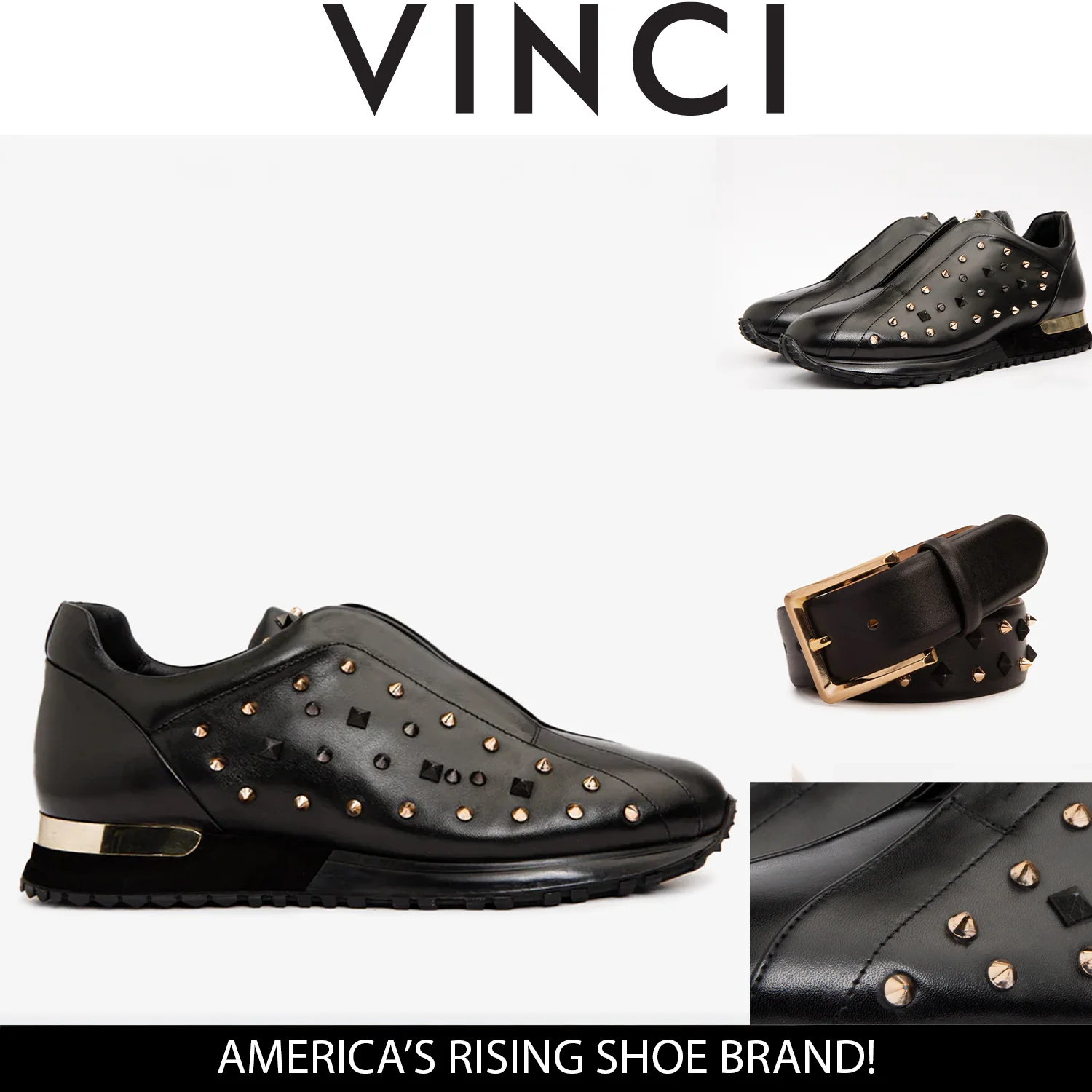 The Infanta Black Spike Leather Men  Sneaker Limited Edition - Image 5