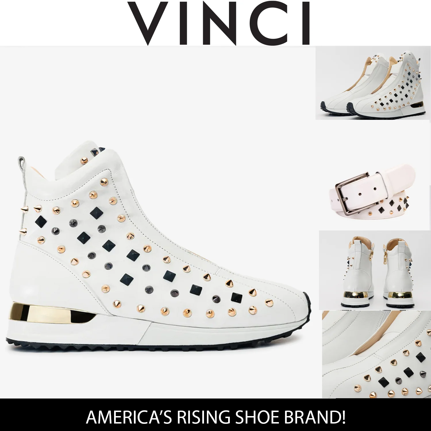 The Infanta High-Top White Spike Leather Men Sneaker Limited Edition - Image 5