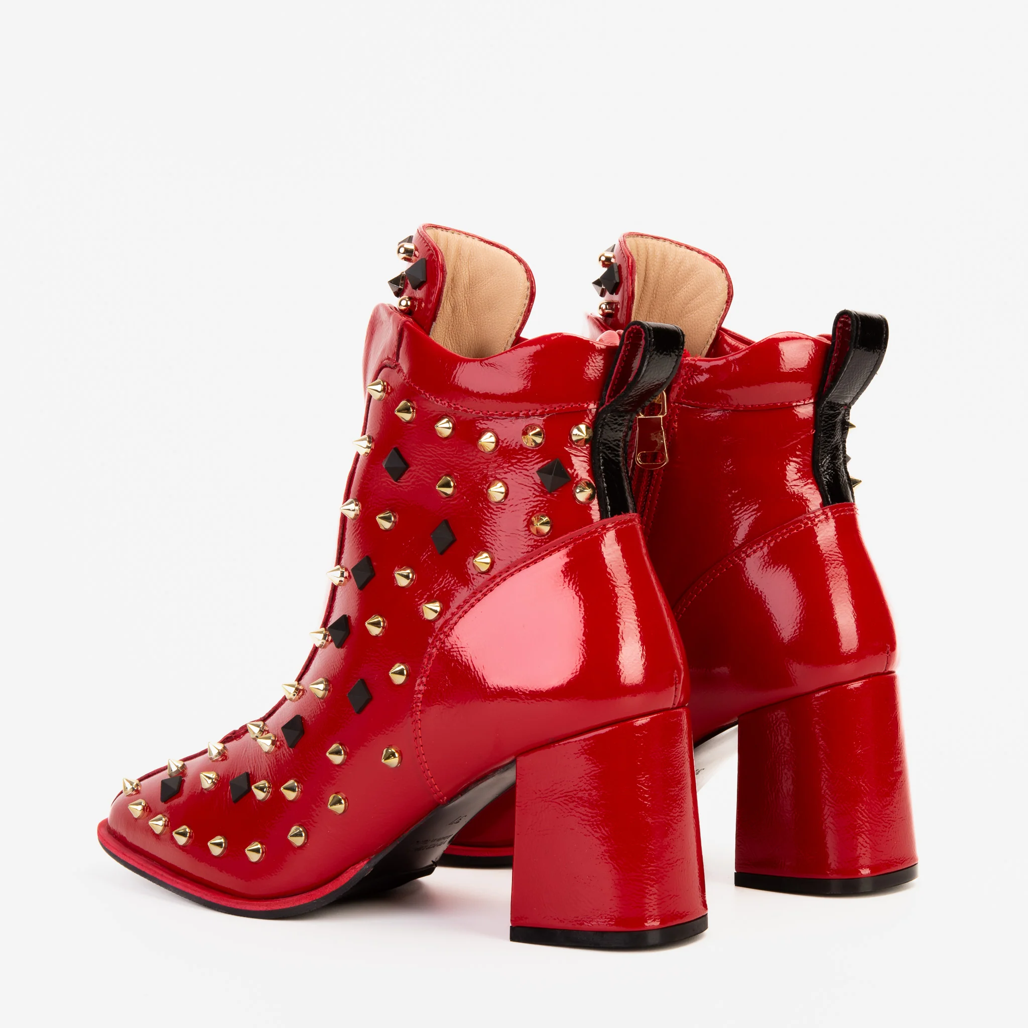 The Infanta Red Leather Block Heel Women Boot - Image 5