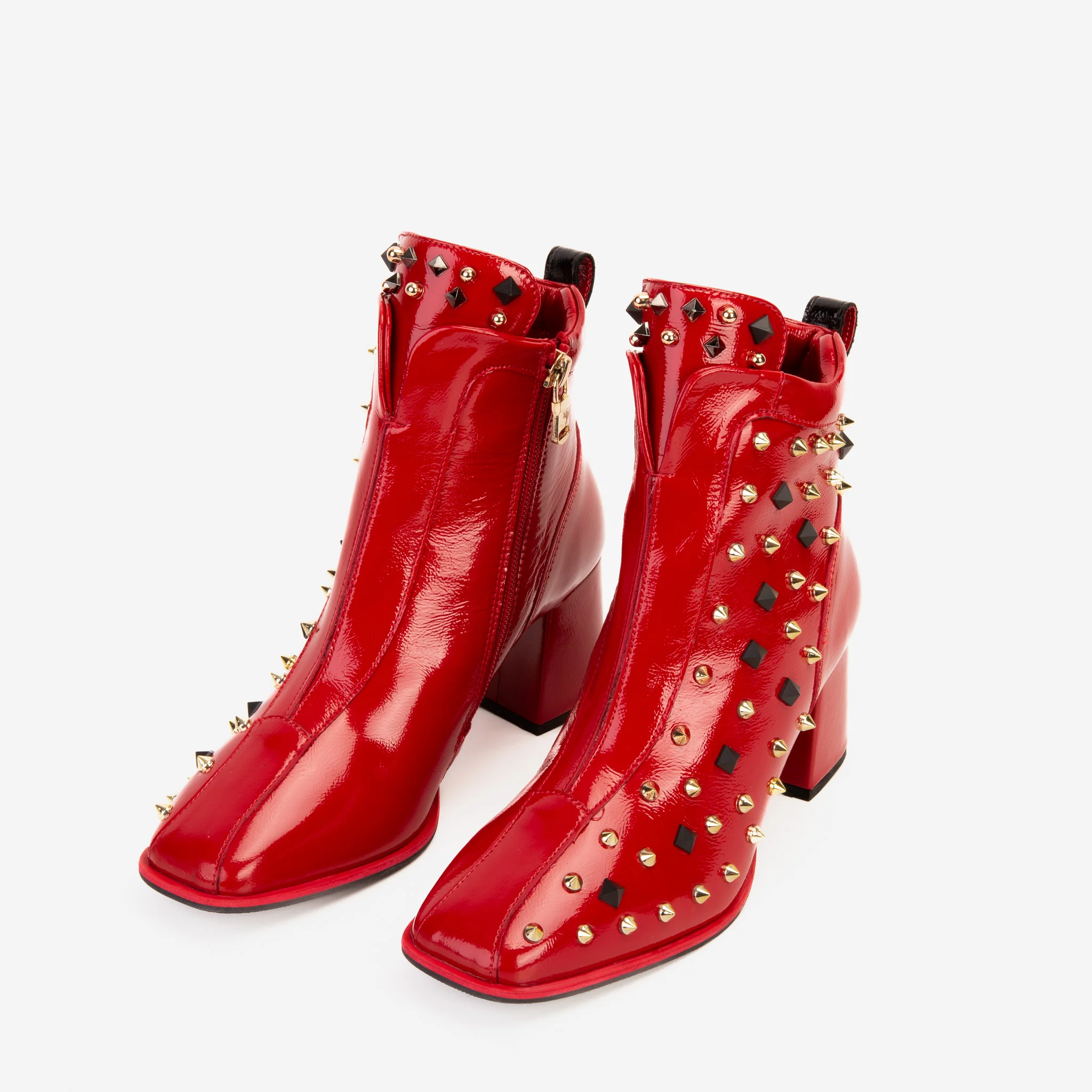 The Infanta Red Leather Block Heel Women Boot - Image 6