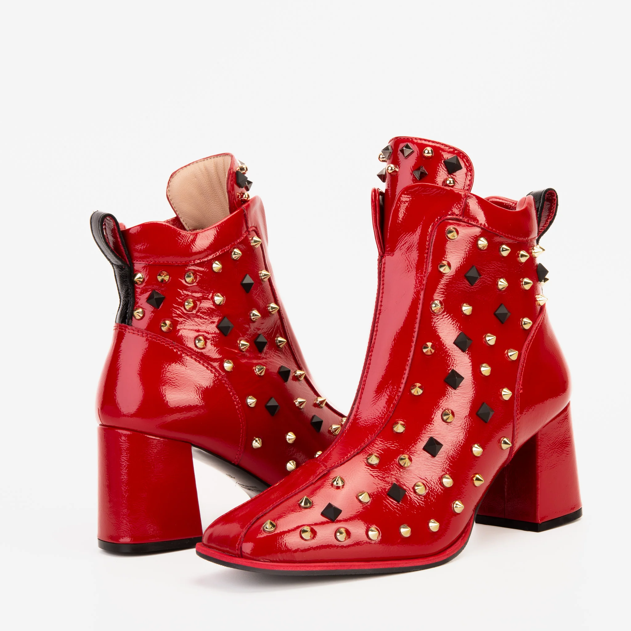The Infanta Red Leather Block Heel Women Boot - Image 7
