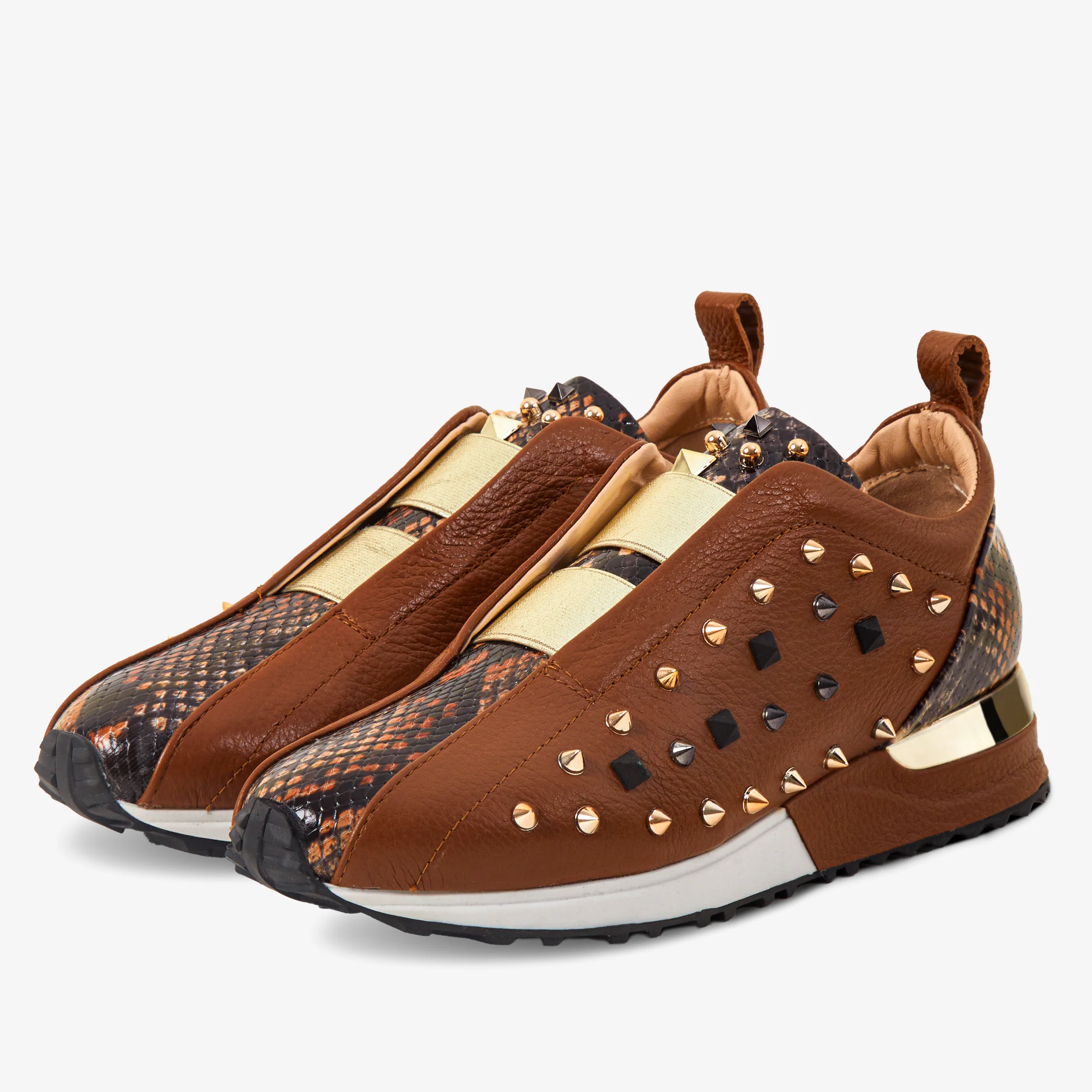 The Infanta Tan Spike Leather Women Sneaker Limited Edition - Image 2