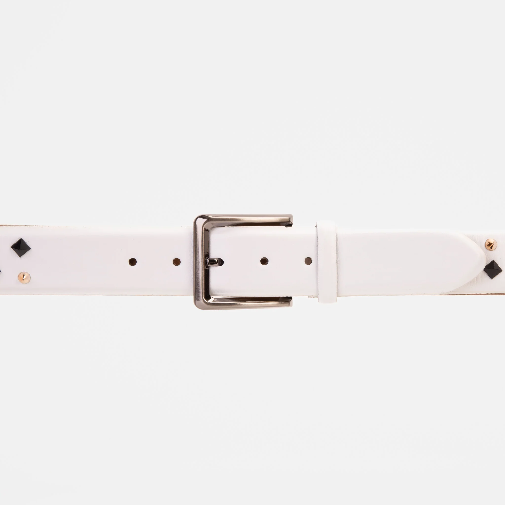 The Infanta White Spike Leather Belt - Image 2